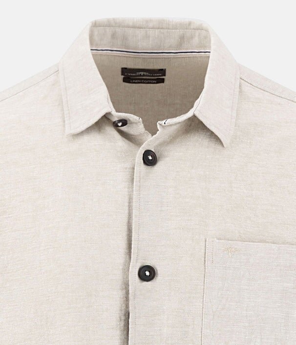 Fynch - Hatton Cotton Linen Overshirt Sand - northern threads