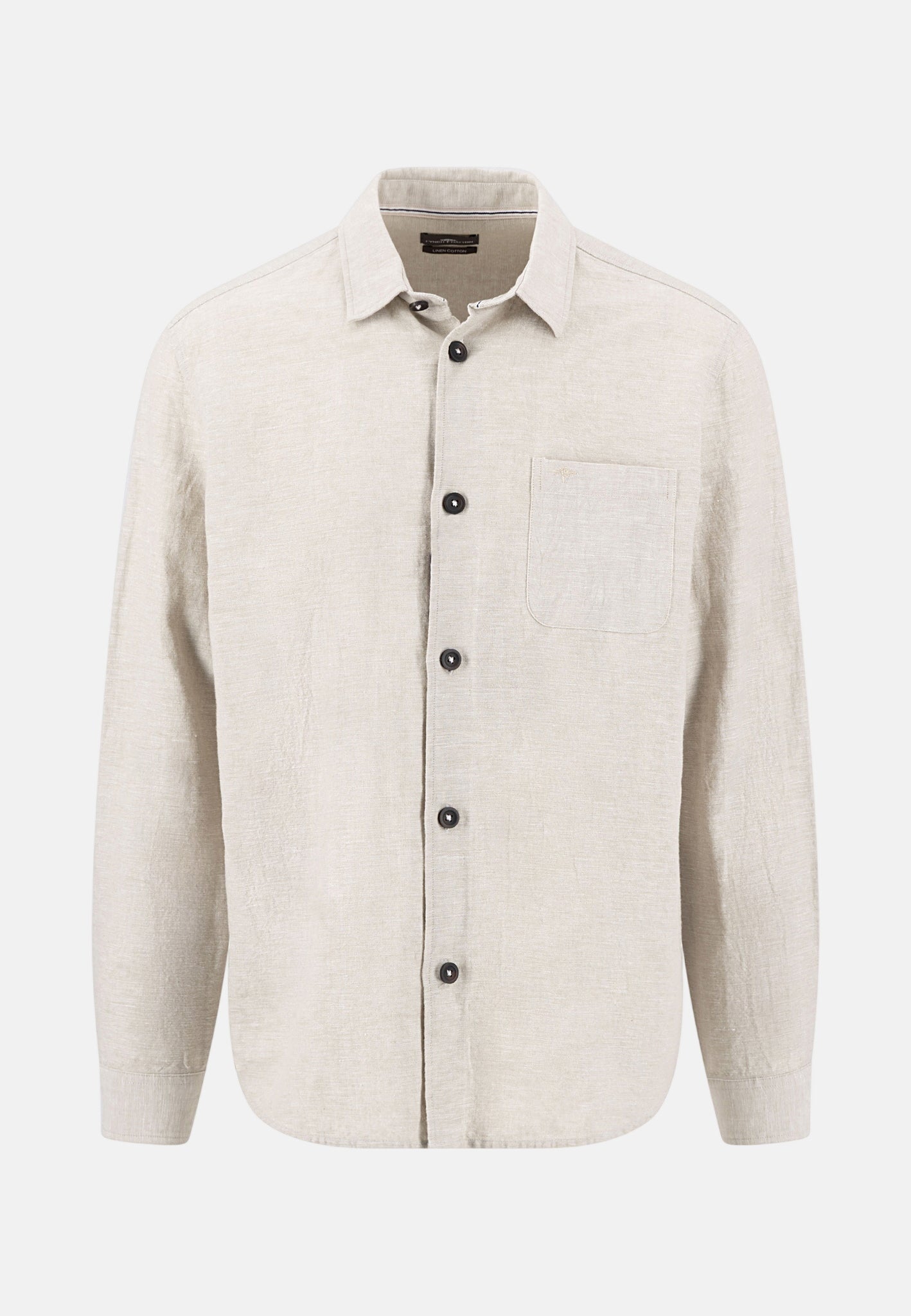 Fynch - Hatton Cotton Linen Overshirt Sand - 16048514-837-M - northern threads uk