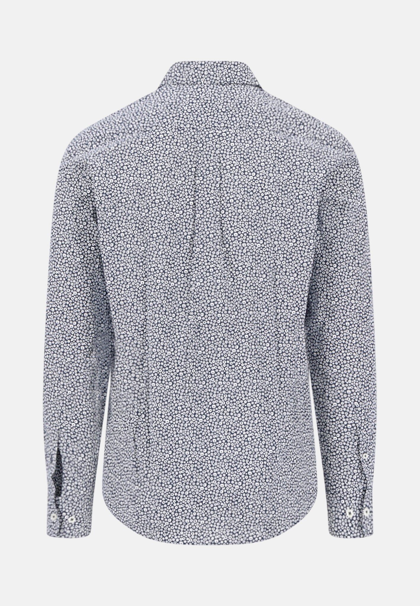 Fynch - Hatton Essential Premium Print Kent Collar Shirt Navy - northern threads