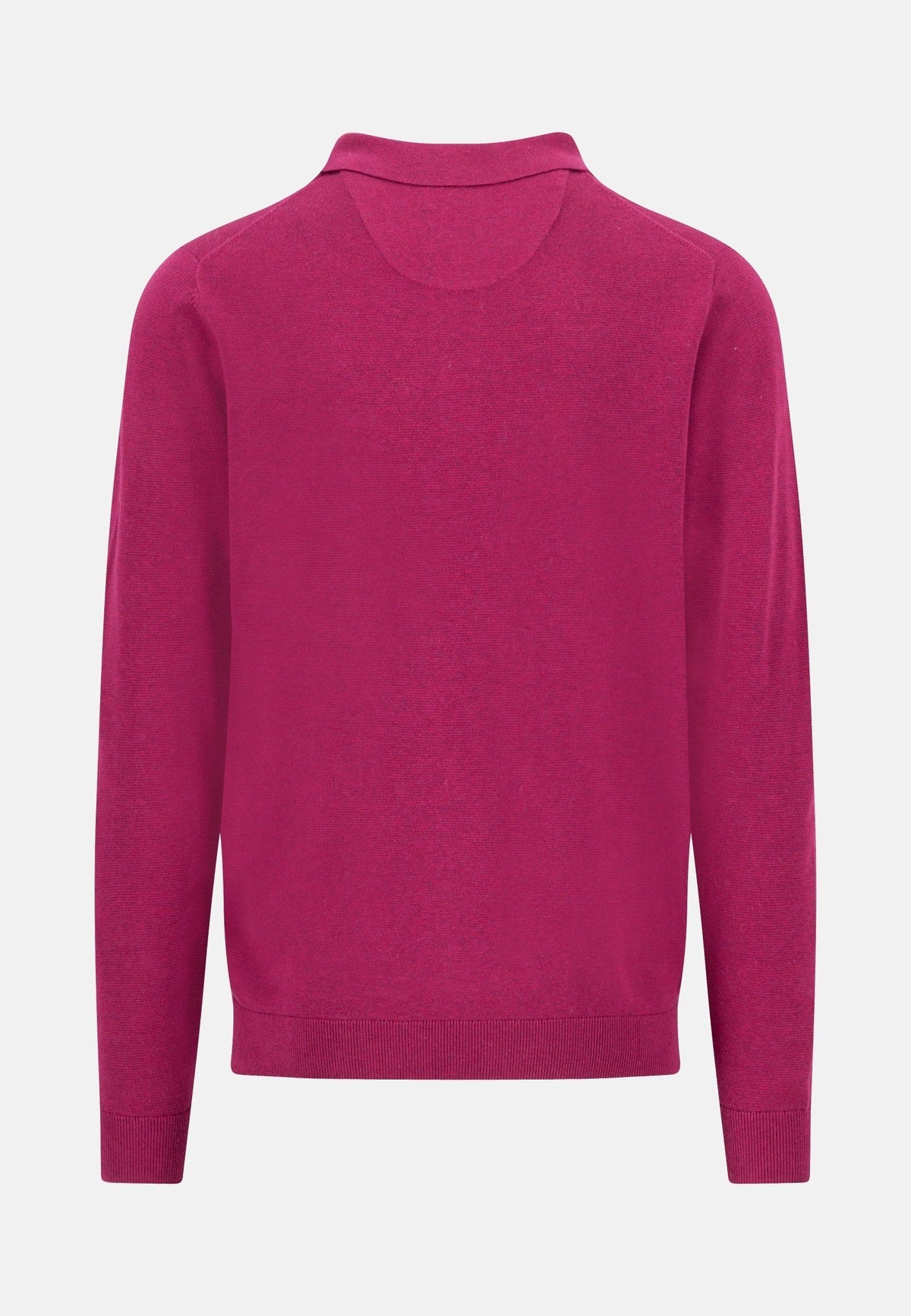 Fynch-Hatton Fine Knit Air Cotton Polo Collar Sweater Grape | Northern Threads Designer Menswear