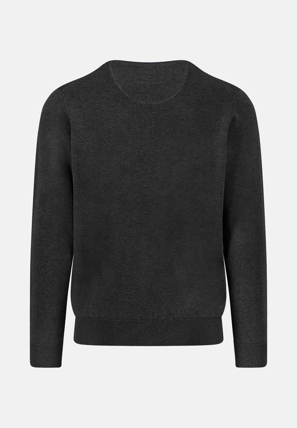 Fynch-Hatton Fine Knit Cotton Crewneck Sweater Black | Northern Threads Designer Menswear