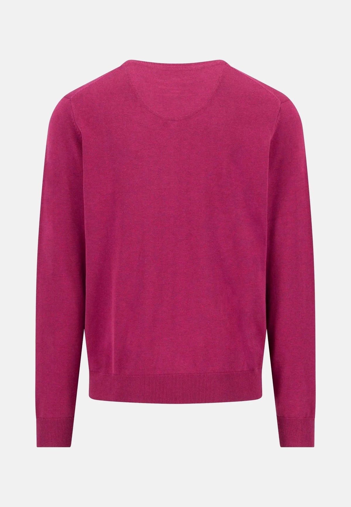 Fynch-Hatton Fine Knit Cotton V-Neck Sweater Grape | Northern Threads Designer Menswear