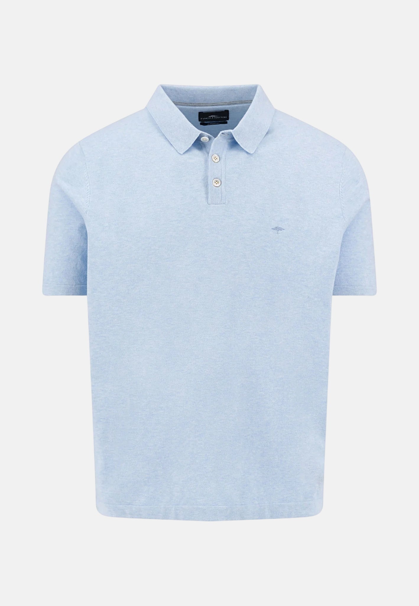 Fynch - Hatton Fine Knit Polo Shirt New Breeze - 1602229-653-M - northern threads uk