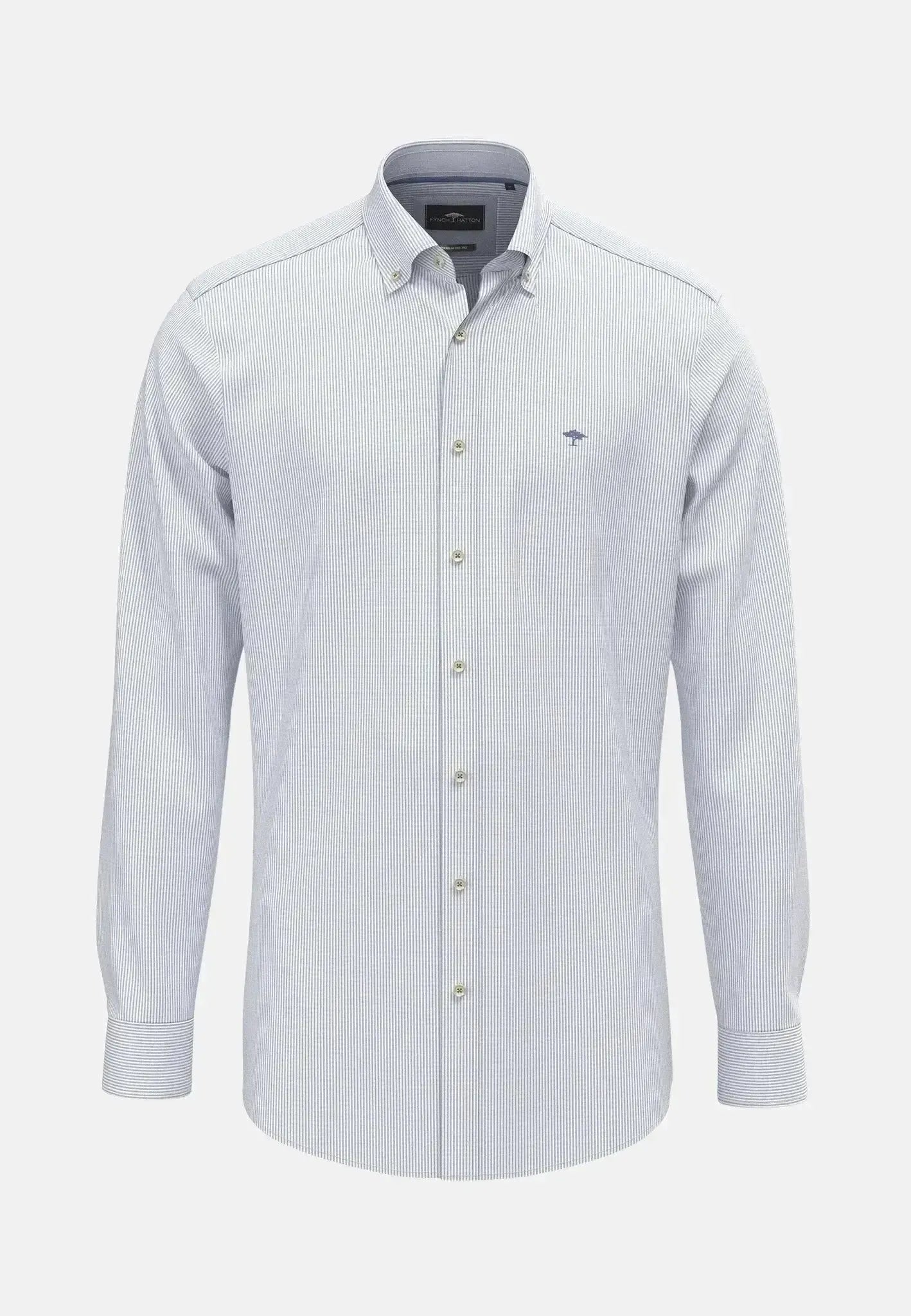 Fynch - Hatton Fine Oxford Stripe Button Down Shirt Crystal Blue - 15088320-604-S - northern threads uk