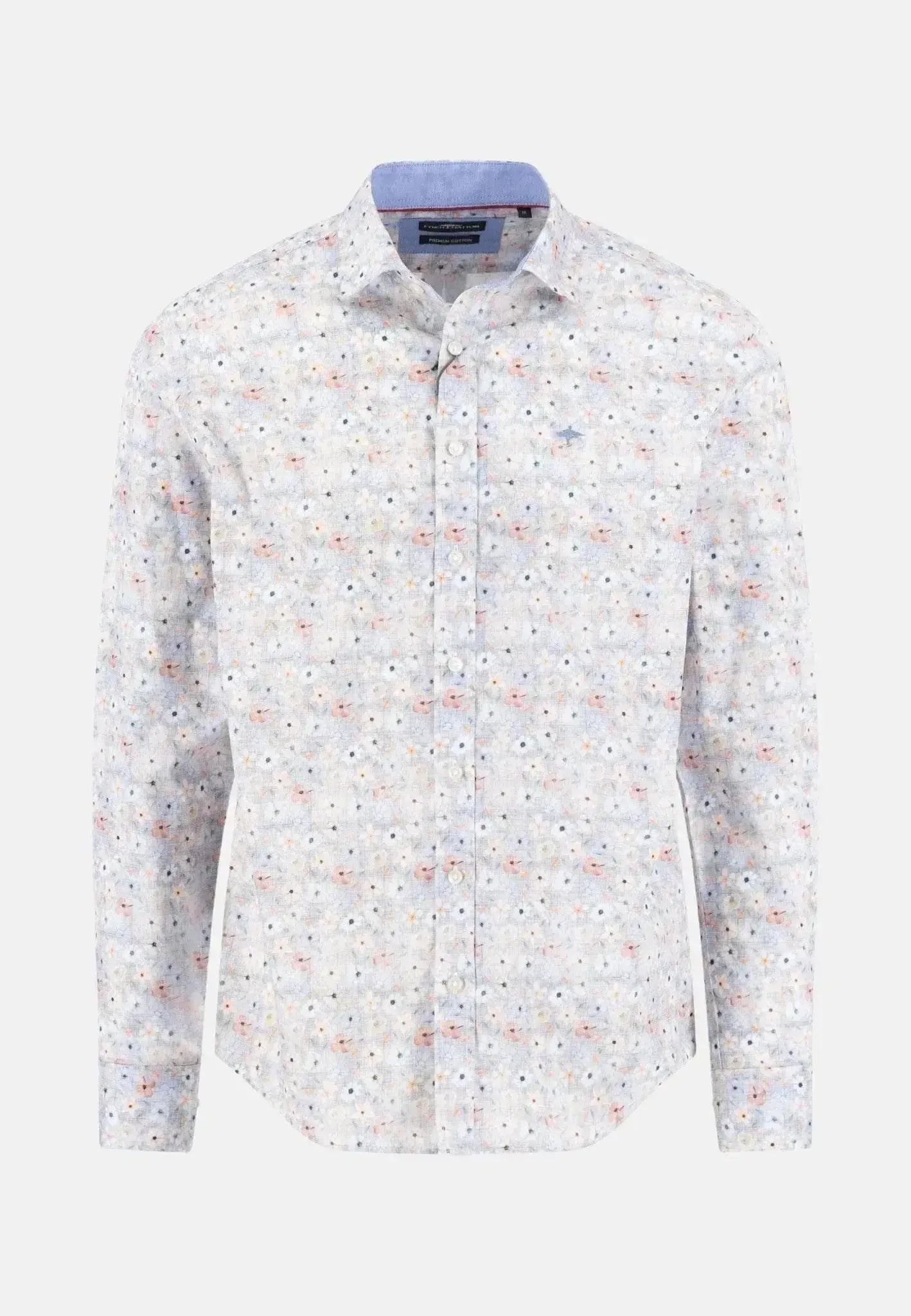 Fynch - Hatton Floral Kent Collar Shirt Peach - 15085513-209-M - northern threads uk