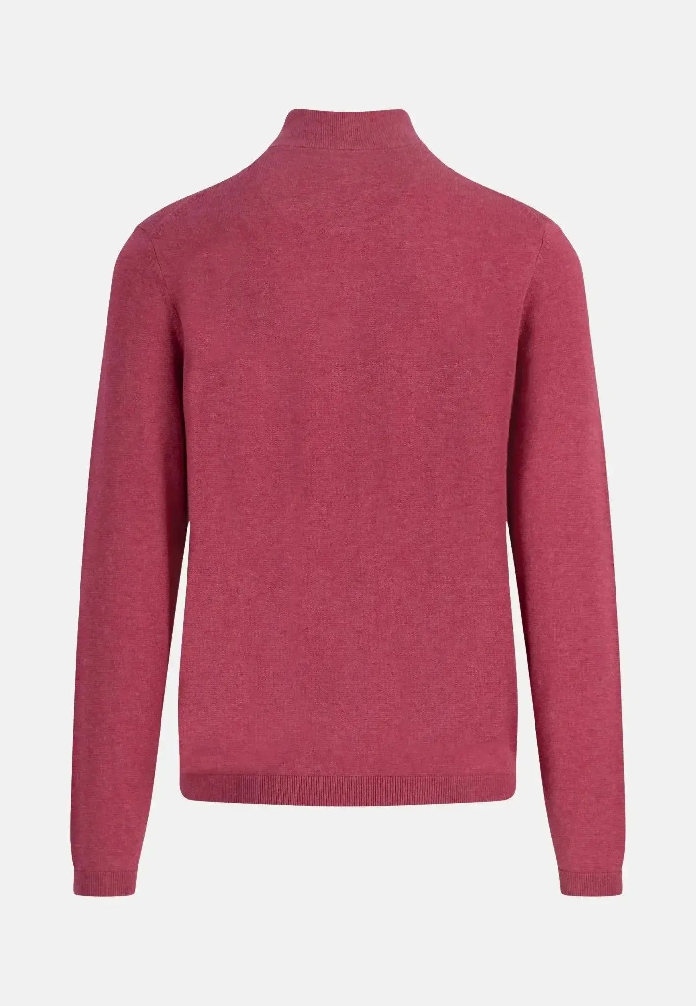 FYNCH-HATTON-Fynch-Hatton Air Cotton 1/4 Zip Knit Berry-NORTHERN THREADS DESIGNER MENSWEAR