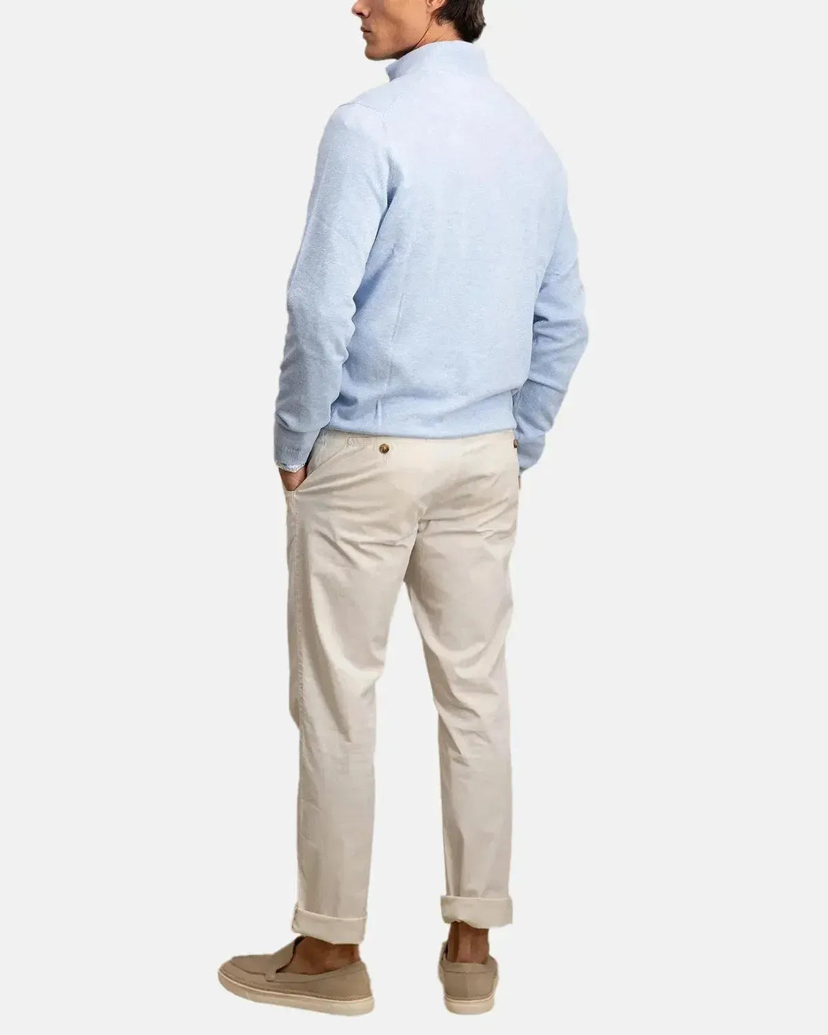 FYNCH-HATTON-FYNCH-HATTON AIR COTTON 1/4 ZIP KNIT SUMMER BREEZE-NORTHERN THREADS DESIGNER MENSWEAR