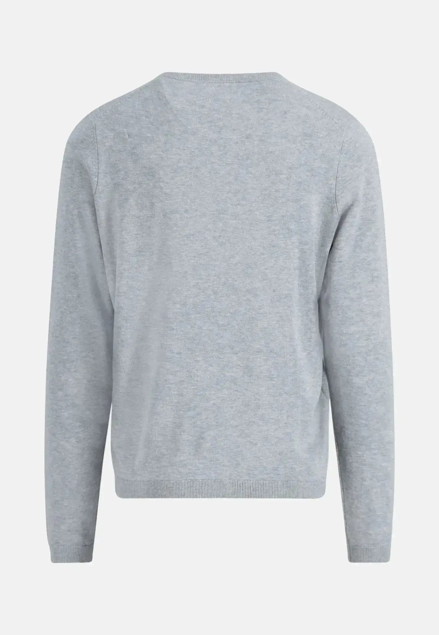 FYNCH-HATTON-Fynch-Hatton Air Cotton Crewneck Knit Light Grey-NORTHERN THREADS DESIGNER MENSWEAR