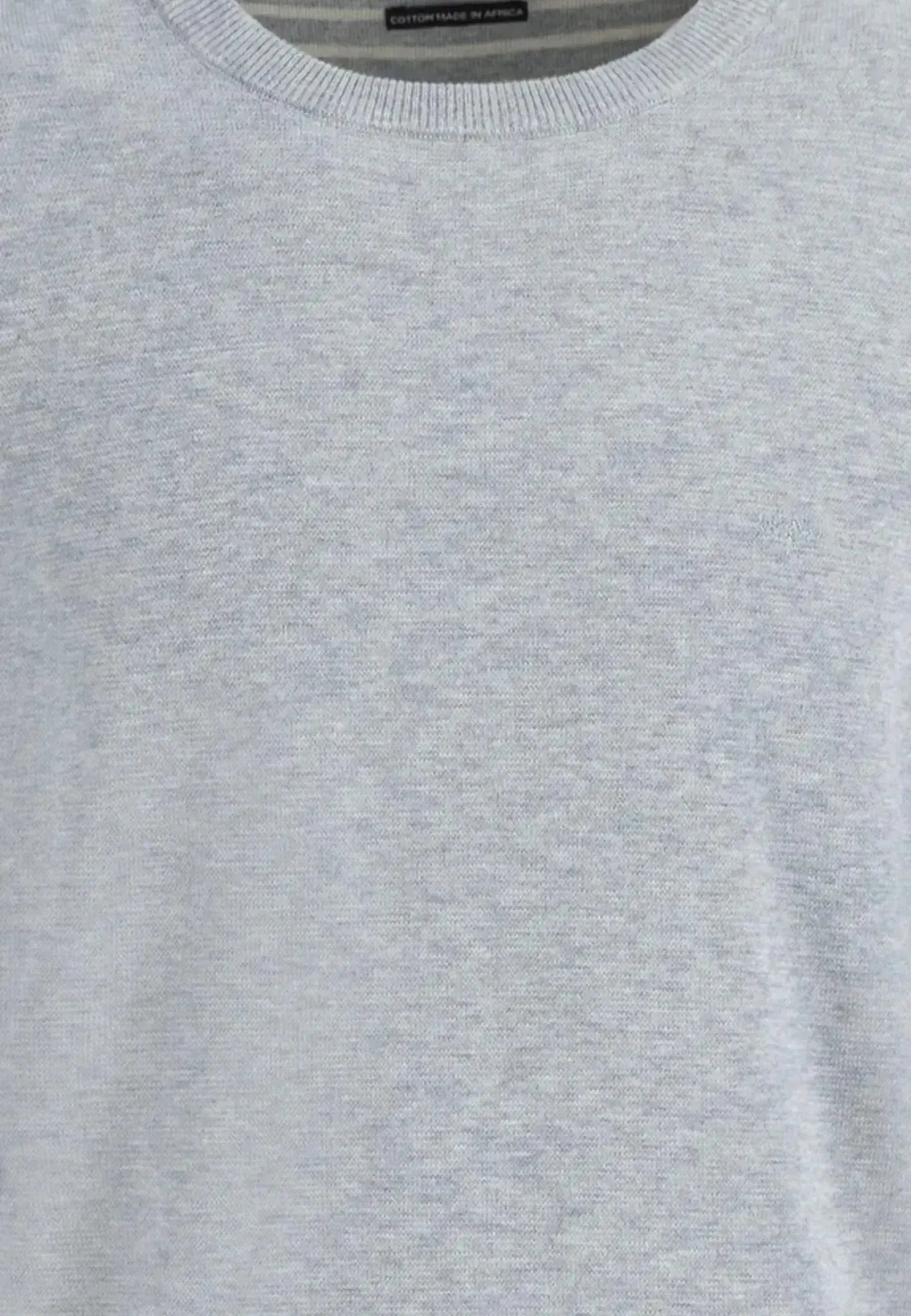 FYNCH-HATTON-Fynch-Hatton Air Cotton Crewneck Knit Light Grey-NORTHERN THREADS DESIGNER MENSWEAR