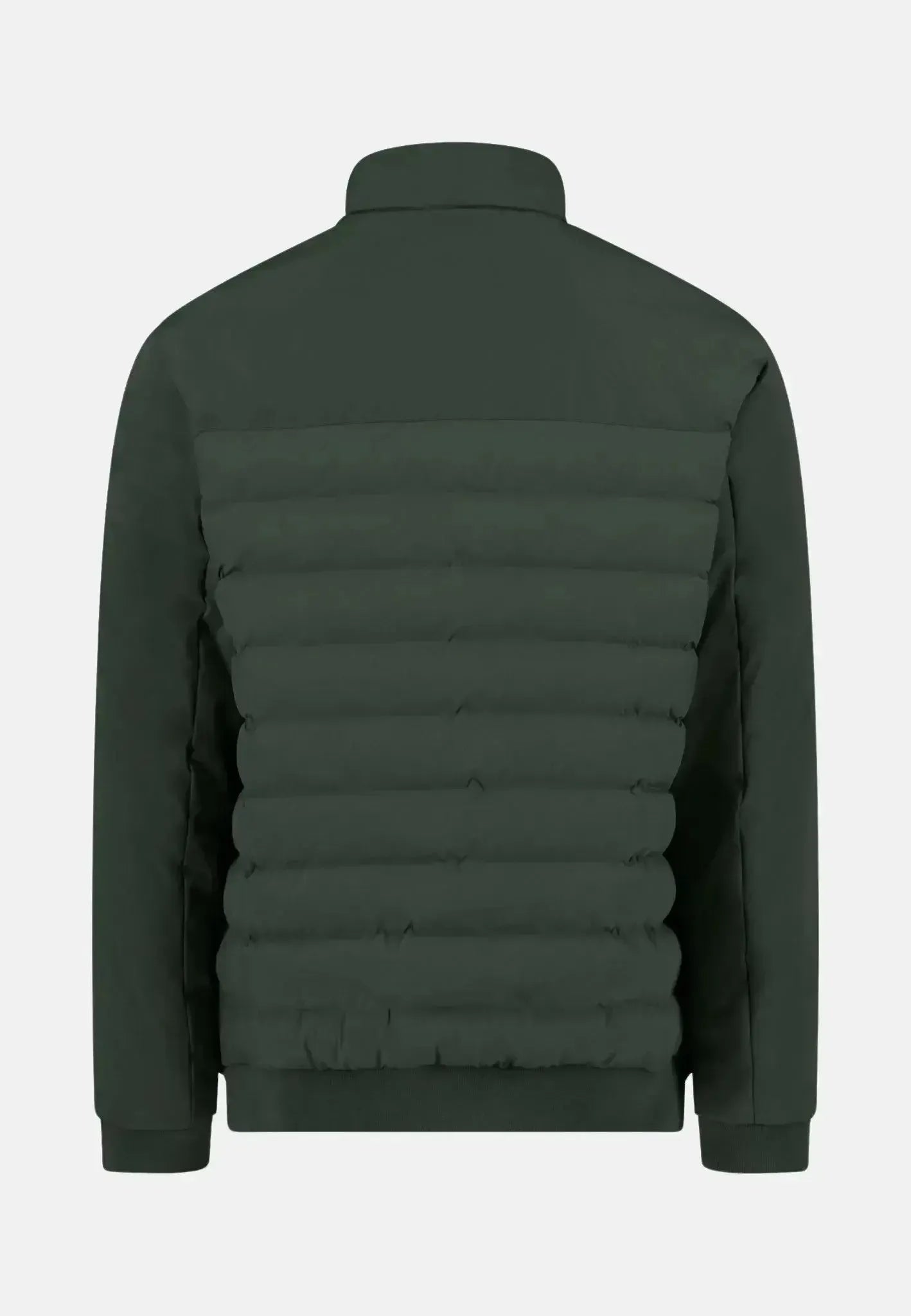 FYNCH-HATTON-Fynch-Hatton Basic Puffer Hybrid Jacket Dark Ivy-NORTHERN THREADS DESIGNER MENSWEAR
