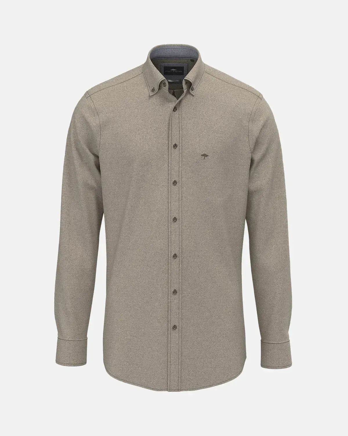 FYNCH-HATTON-FYNCH-HATTON BD HERRINGBONE FLANNEL SHIRT DARK CHOCOLATE-NORTHERN THREADS DESIGNER MENSWEAR