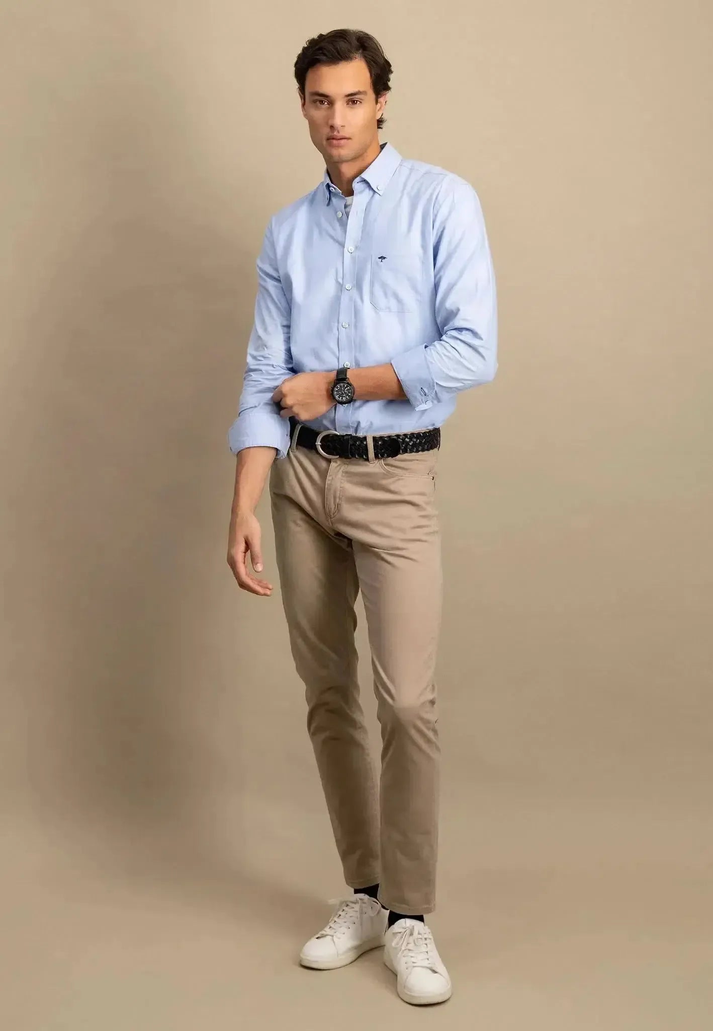 FYNCH-HATTON-Fynch-Hatton Button Down Oxford Shirt Light Blue-NORTHERN THREADS DESIGNER MENSWEAR