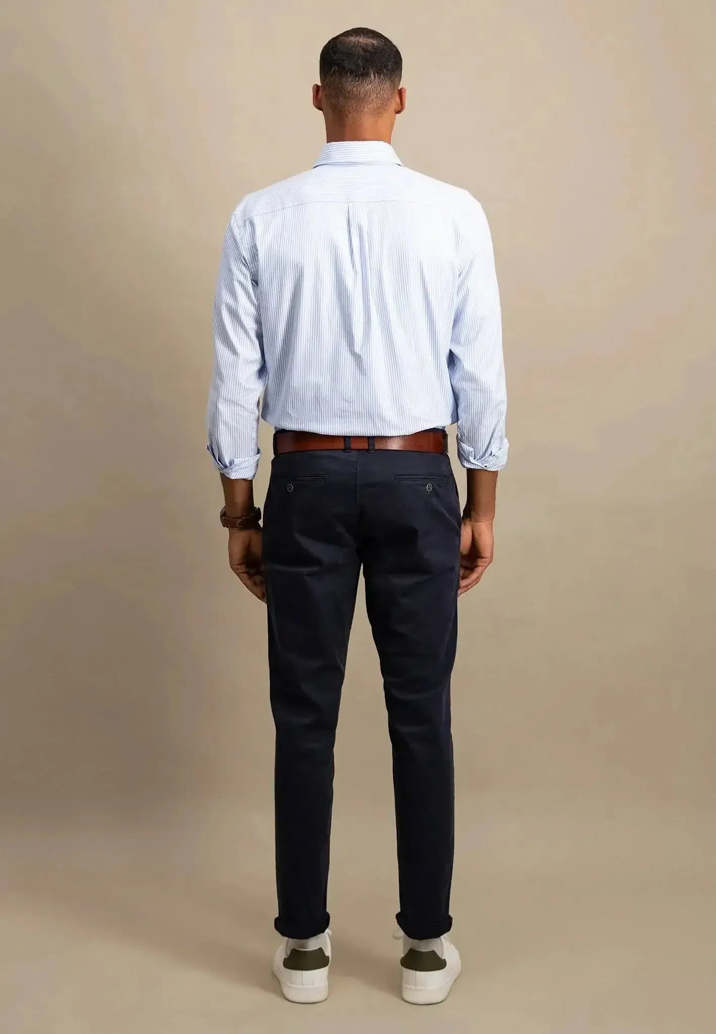 FYNCH-HATTON-Fynch-Hatton Button Down Oxford Shirt Light Blue Stripe-NORTHERN THREADS DESIGNER MENSWEAR