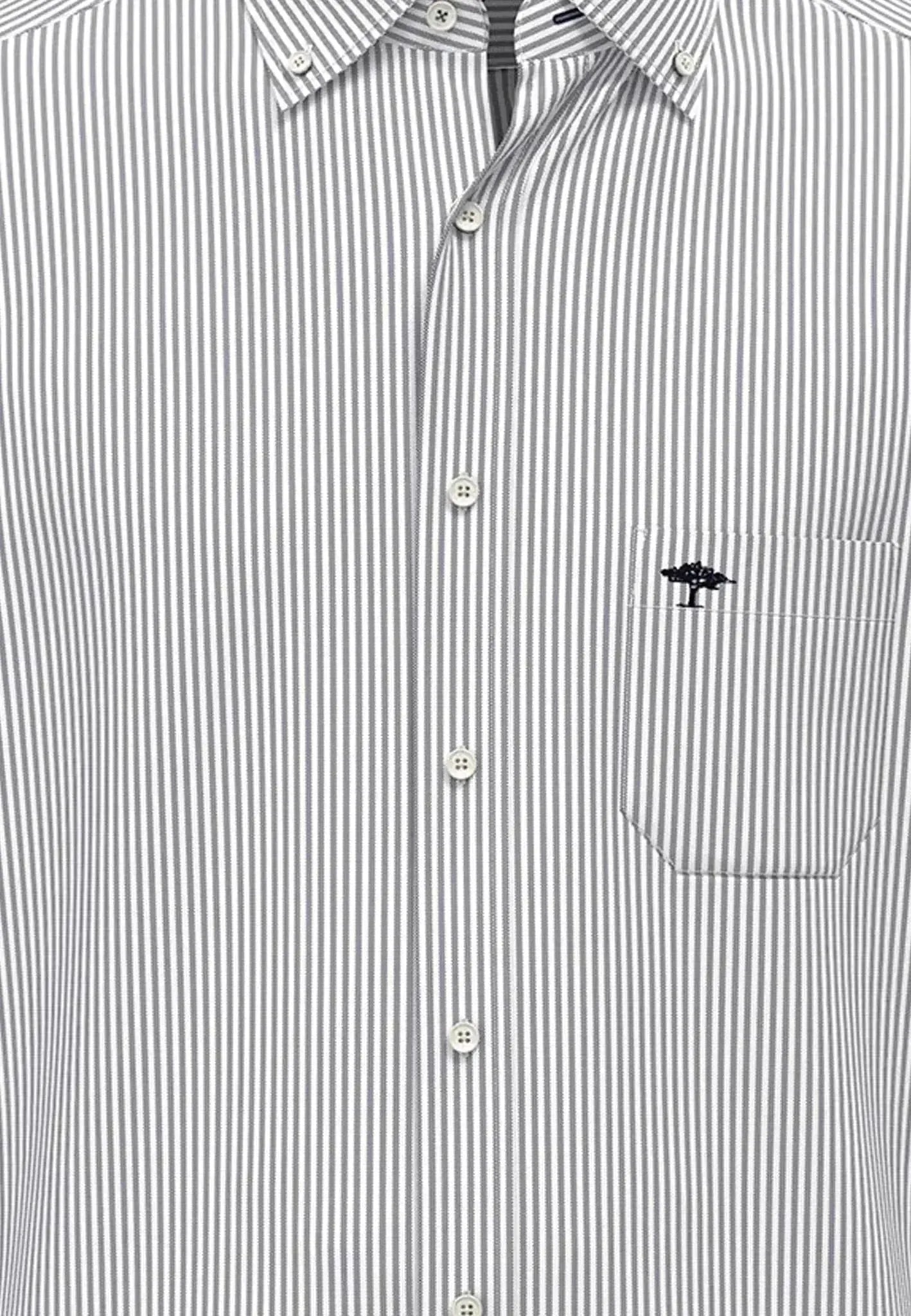 FYNCH-HATTON-Fynch-Hatton Button Down Oxford Shirt Navy Stripe-NORTHERN THREADS DESIGNER MENSWEAR