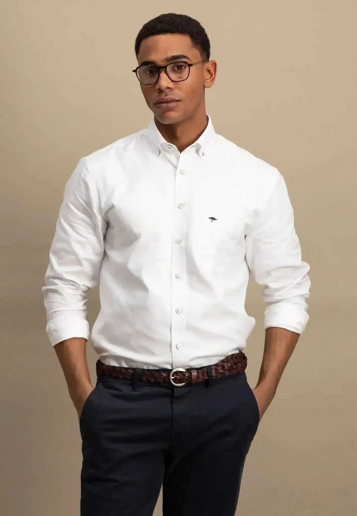 FYNCH-HATTON-Fynch-Hatton Button Down Oxford Shirt White-NORTHERN THREADS DESIGNER MENSWEAR