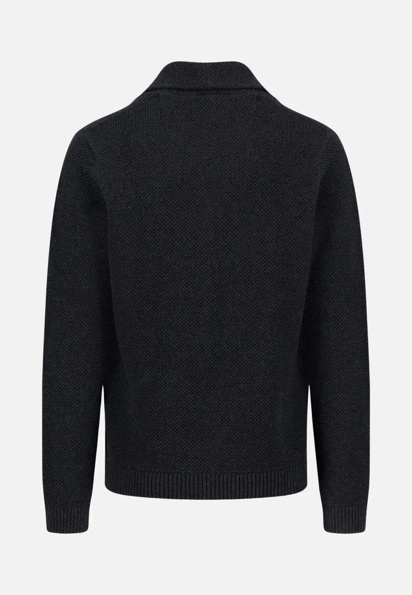 FYNCH-HATTON-Fynch-Hatton Buttoned Shawl Collar Cardigan Charcoal-NORTHERN THREADS DESIGNER MENSWEAR