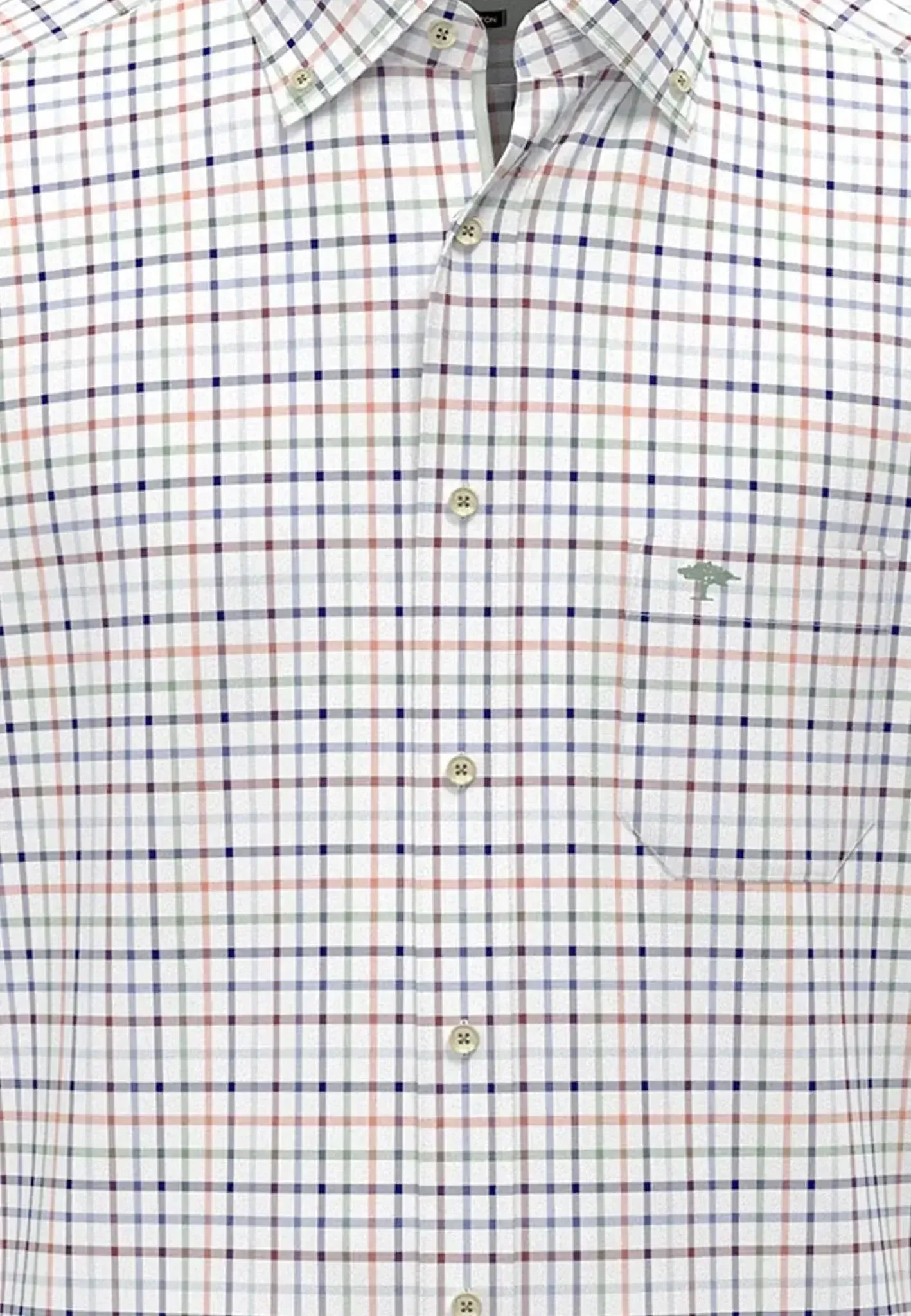 FYNCH-HATTON-Fynch-Hatton Colourful Combi Check B.D. Shirt Berry-NORTHERN THREADS DESIGNER MENSWEAR