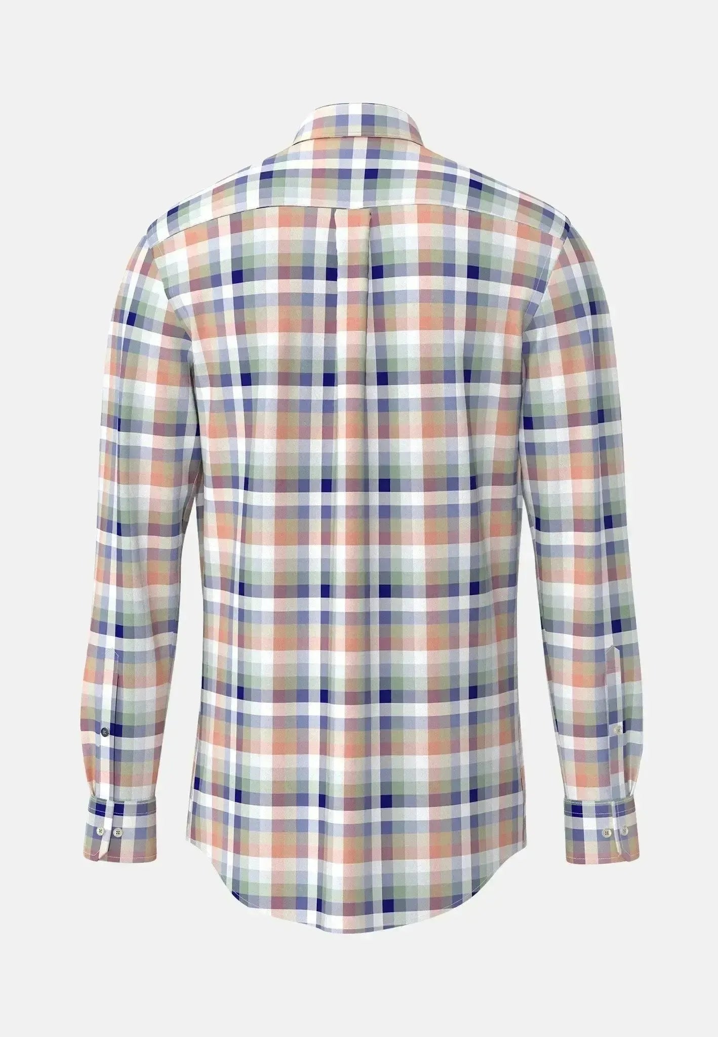 FYNCH-HATTON-Fynch-Hatton Colourful Combi Check B.D. Shirt Peach-NORTHERN THREADS DESIGNER MENSWEAR