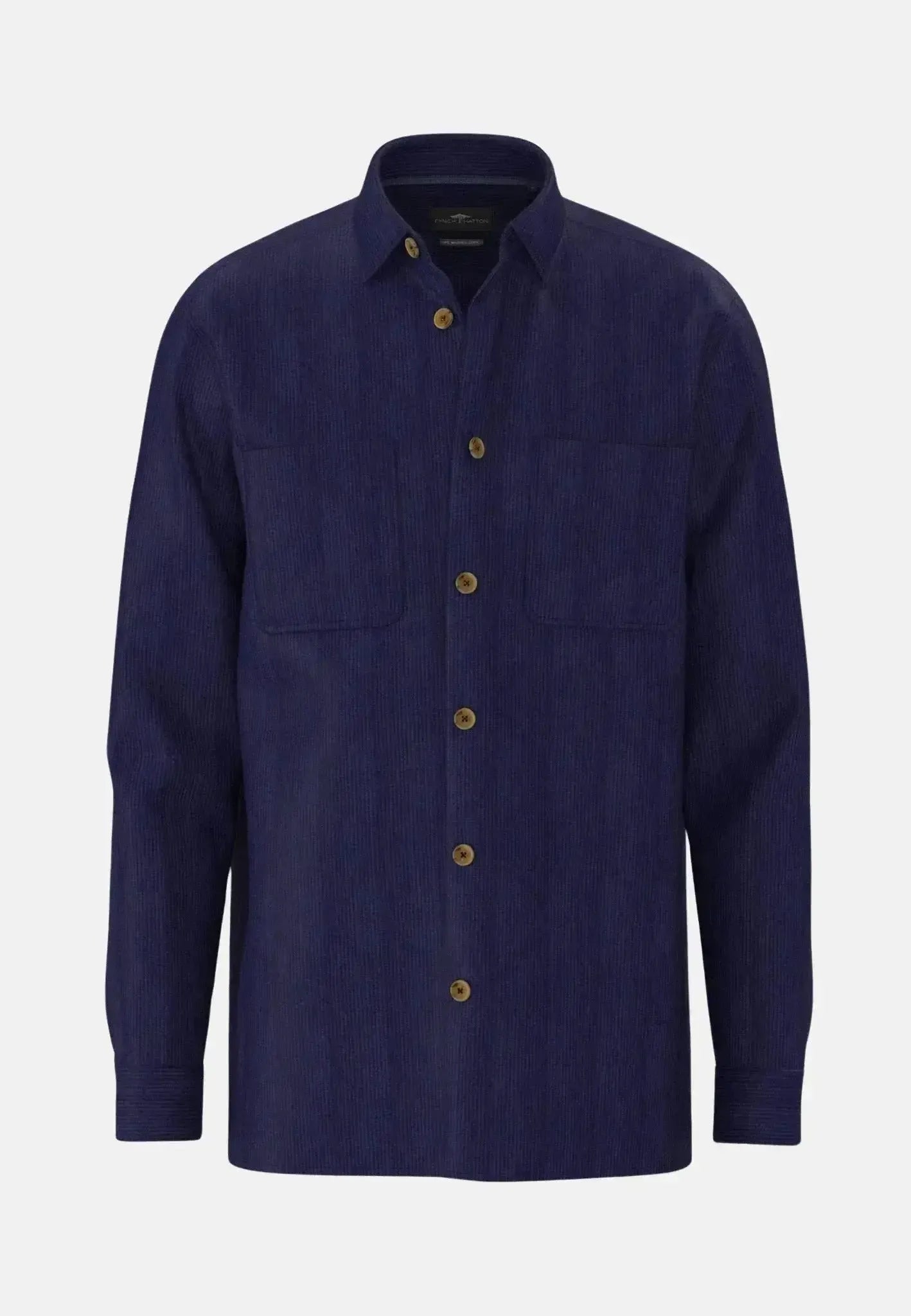 FYNCH-HATTON-Fynch-Hatton Cotton Corduroy Overshirt Navy-NORTHERN THREADS DESIGNER MENSWEAR