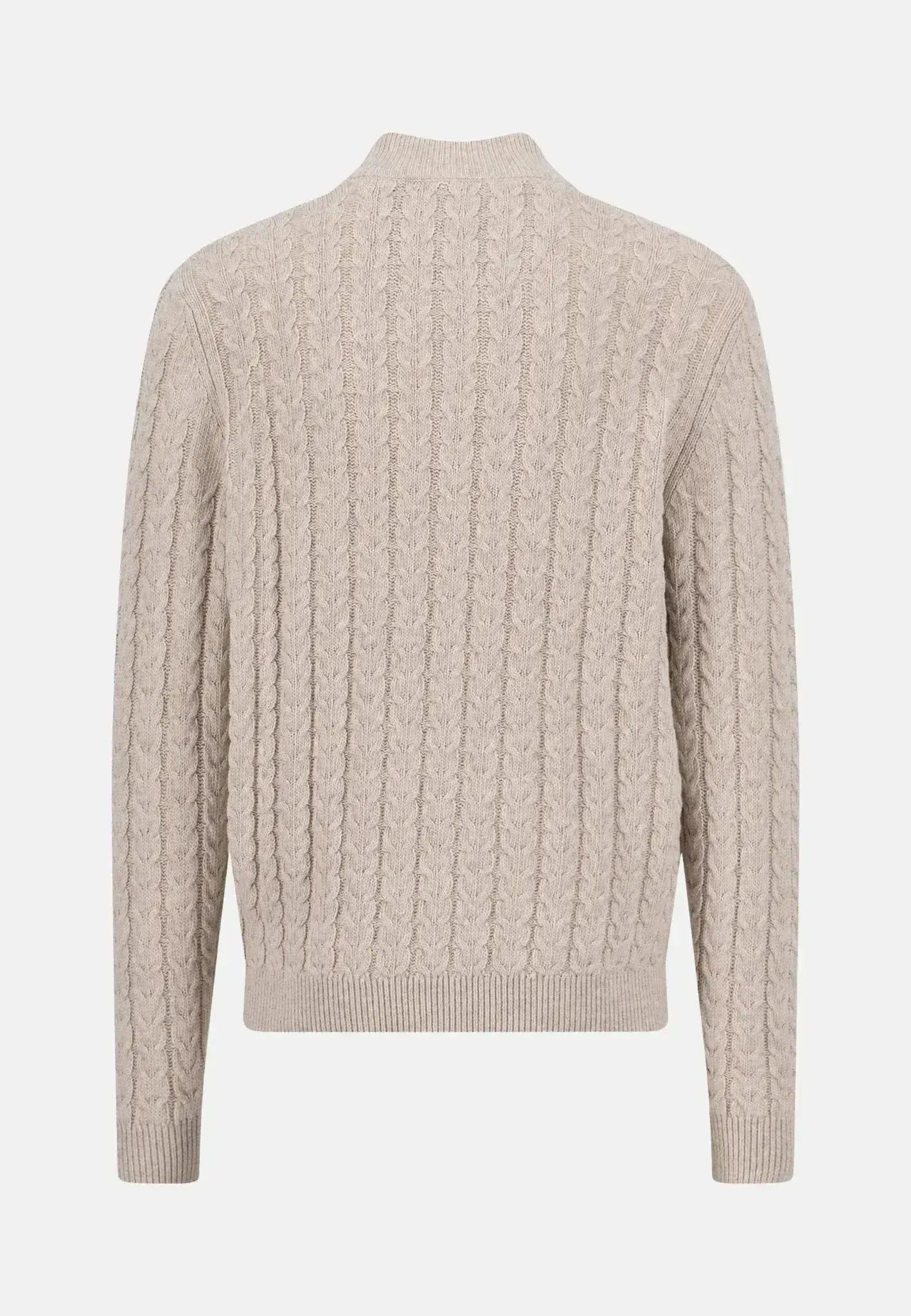 FYNCH-HATTON-Fynch-Hatton Cotton-Wool Button Neck Cable Knit Sweater New Off-White-NORTHERN THREADS DESIGNER MENSWEAR