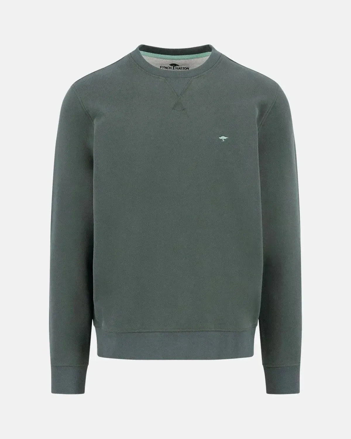 FYNCH-HATTON-FYNCH-HATTON CREWNECK SWEATSHIRT DARK IVY-NORTHERN THREADS DESIGNER MENSWEAR