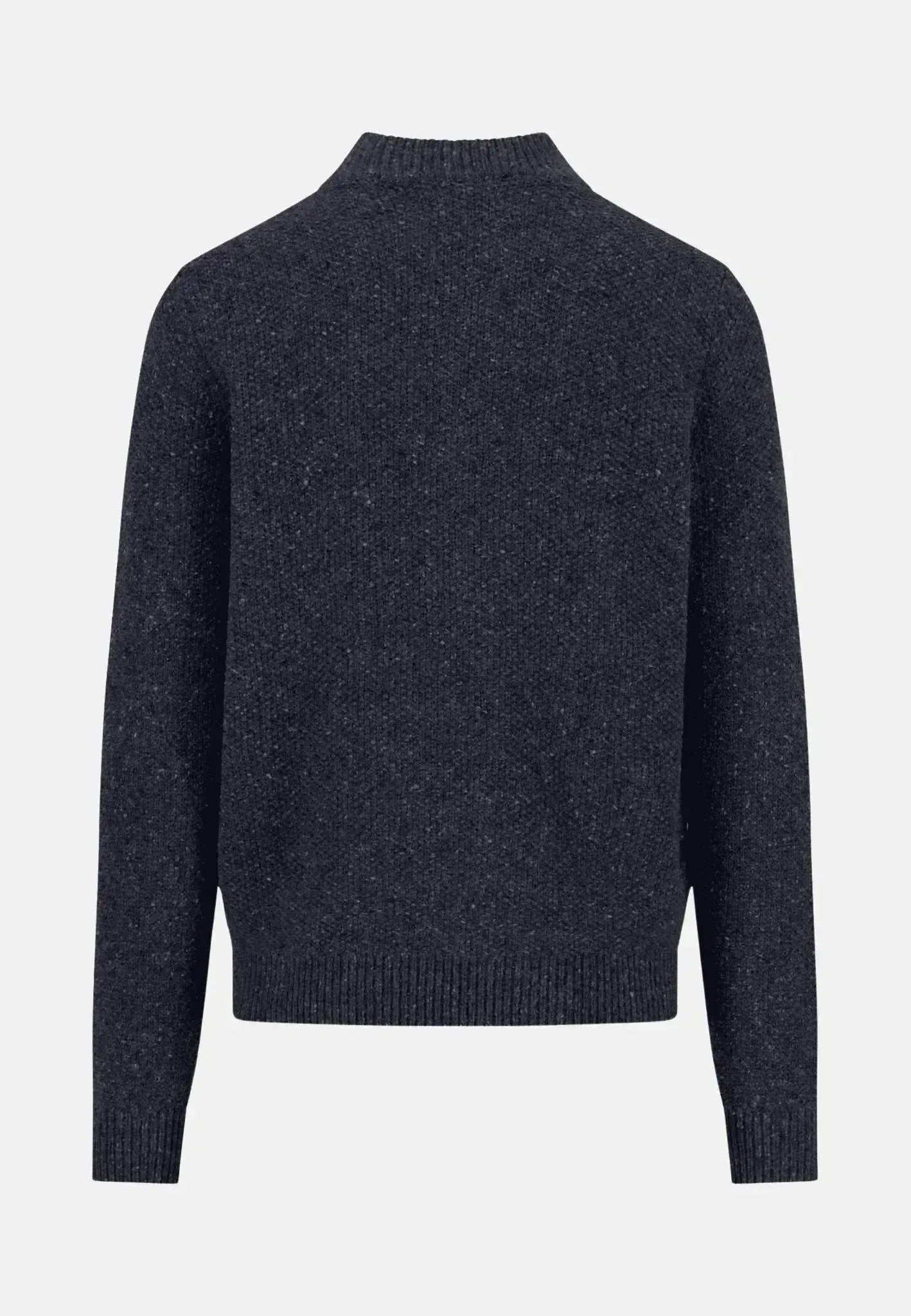 FYNCH-HATTON-Fynch-Hatton Donegal Wool 1/4 Zip Cable Knit Navy-NORTHERN THREADS DESIGNER MENSWEAR