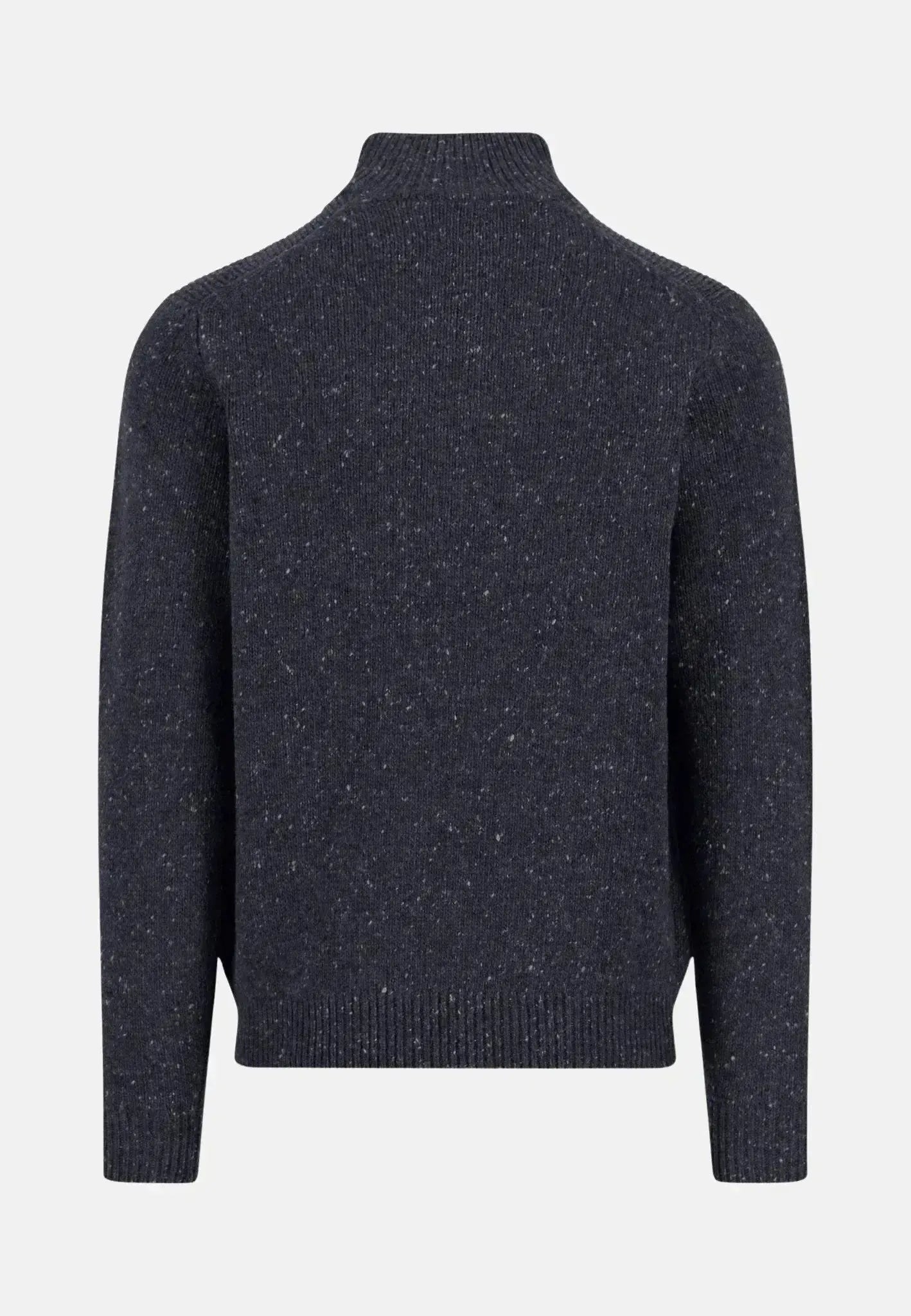 FYNCH-HATTON-Fynch-Hatton Donegal Wool 1/4 Zip Knit Navy-NORTHERN THREADS DESIGNER MENSWEAR