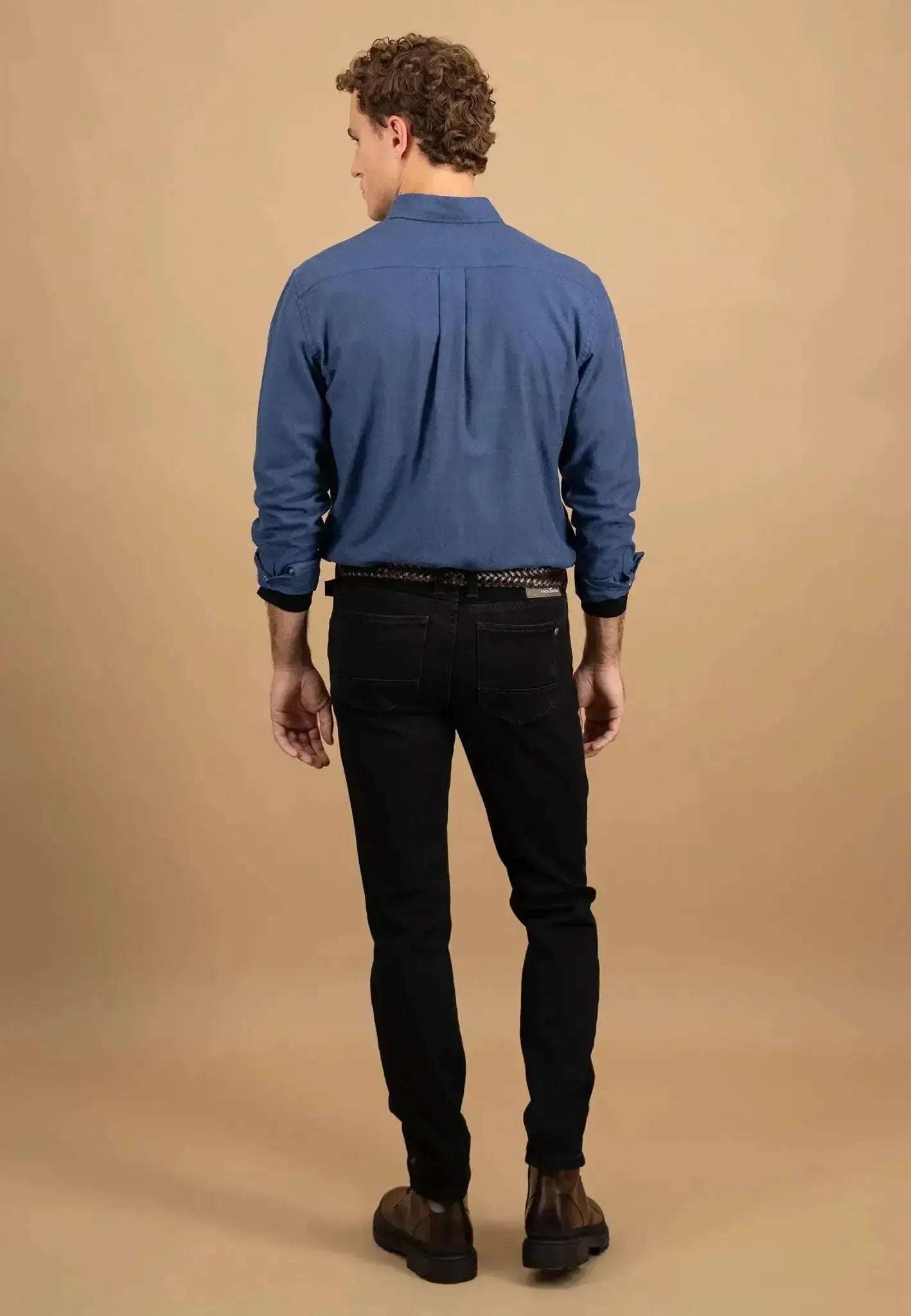 FYNCH-HATTON-Fynch-Hatton Essential Flannel Button Down Shirt Navy-NORTHERN THREADS DESIGNER MENSWEAR