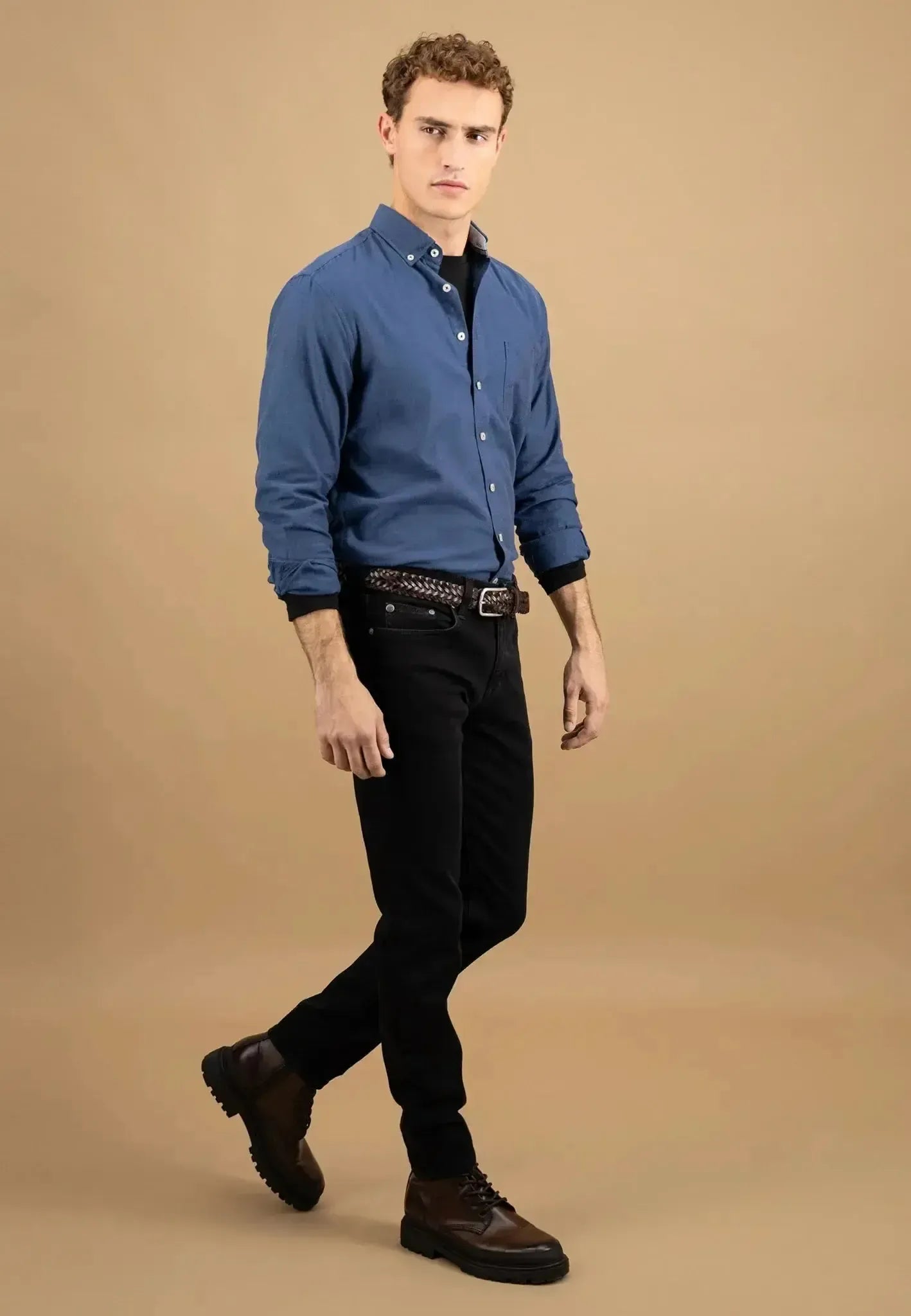 FYNCH-HATTON-Fynch-Hatton Essential Flannel Button Down Shirt Navy-NORTHERN THREADS DESIGNER MENSWEAR