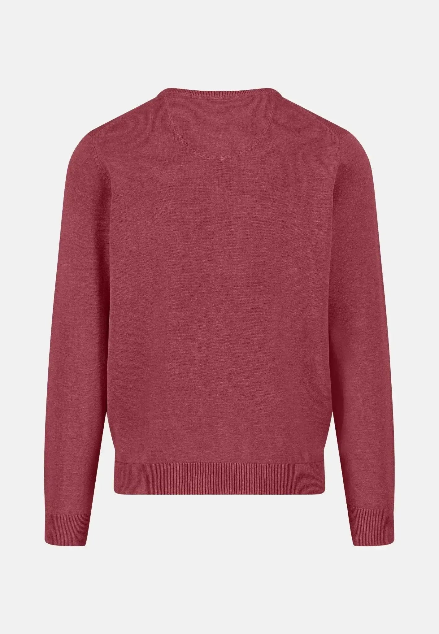 FYNCH-HATTON-Fynch-Hatton Fine Knit Cotton Crewneck Berry-NORTHERN THREADS DESIGNER MENSWEAR