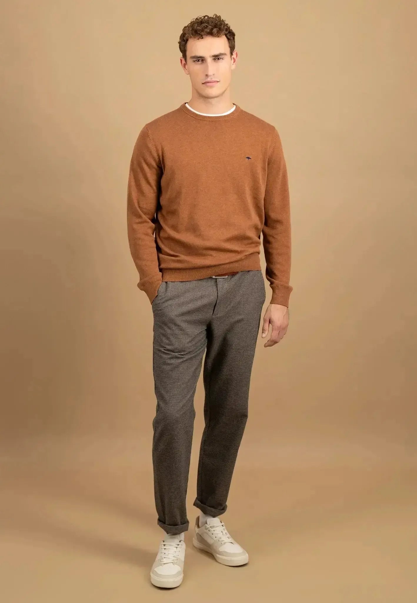 FYNCH-HATTON-Fynch-Hatton Fine Knit Cotton Crewneck Hazel-NORTHERN THREADS DESIGNER MENSWEAR