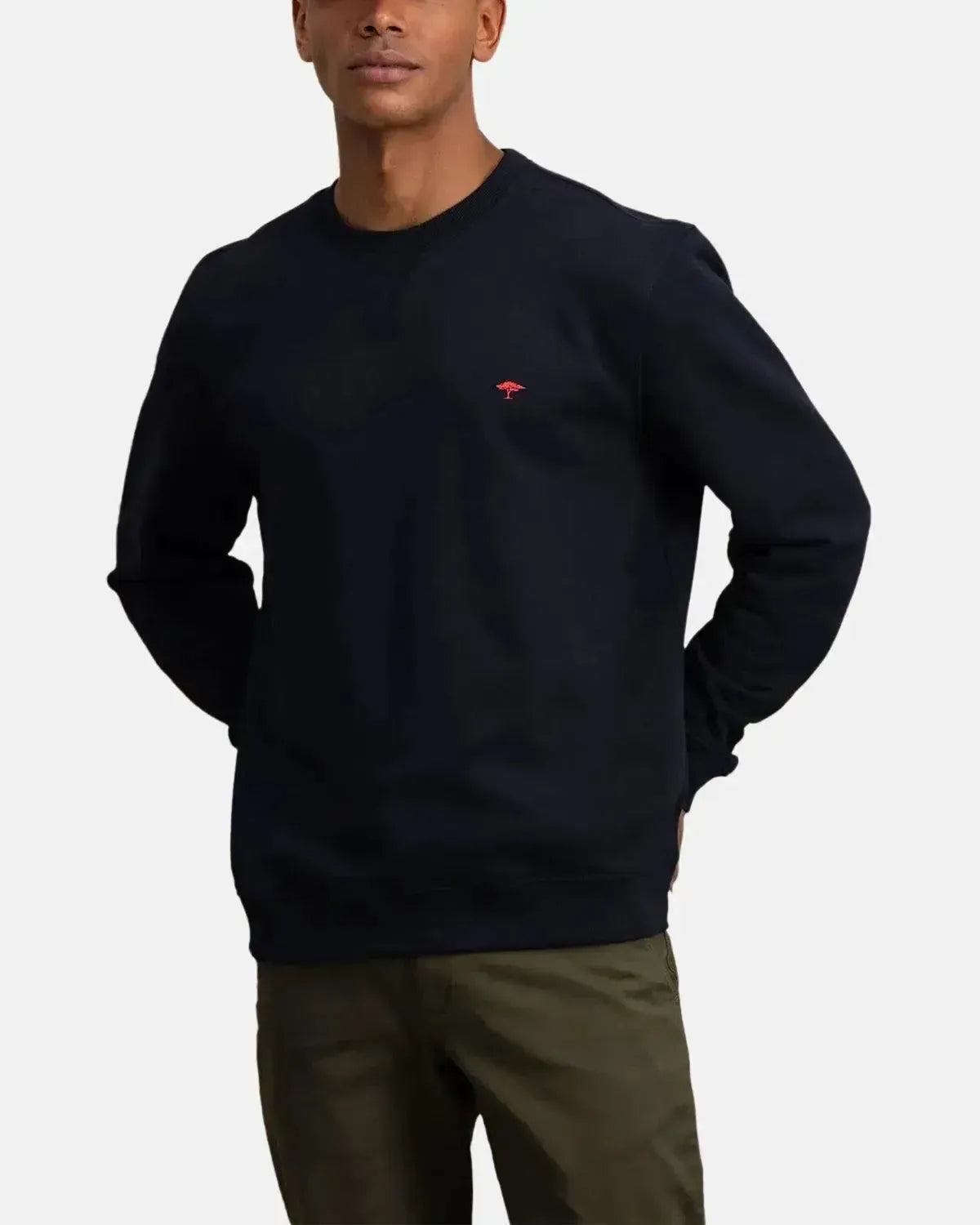FYNCH-HATTON-FYNCH-HATTON HEAVYWEIGHT CREWNECK SWEATSHIRT NAVY-NORTHERN THREADS DESIGNER MENSWEAR