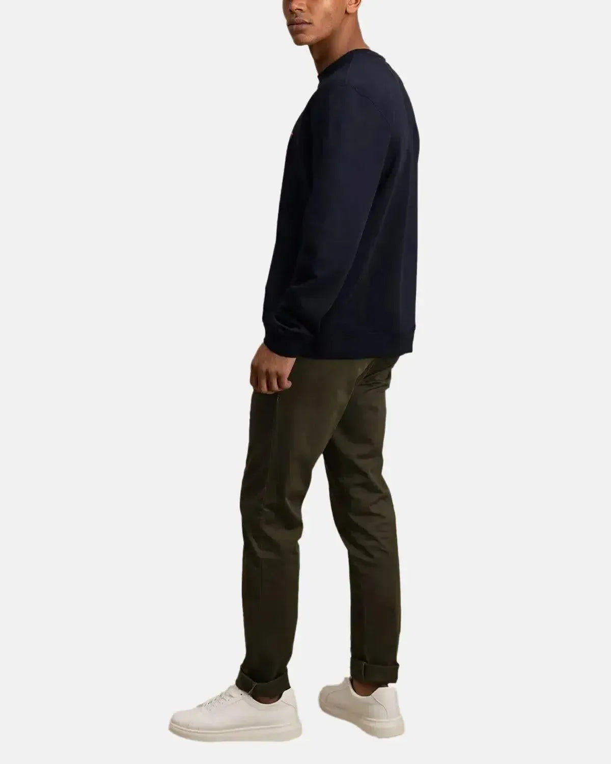 FYNCH-HATTON-FYNCH-HATTON HEAVYWEIGHT CREWNECK SWEATSHIRT NAVY-NORTHERN THREADS DESIGNER MENSWEAR
