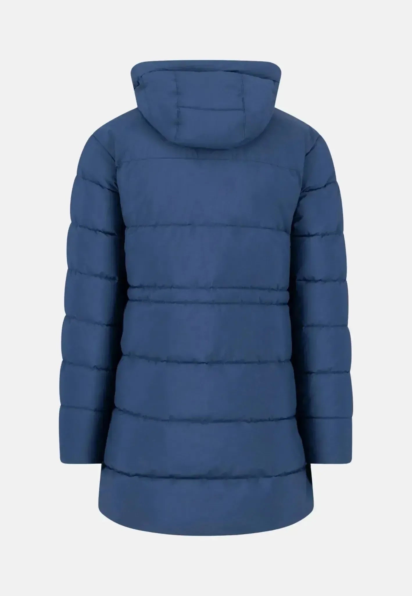 FYNCH-HATTON-Fynch-Hatton Hooded Full Length Puffer Coat Misty Blue-NORTHERN THREADS DESIGNER MENSWEAR