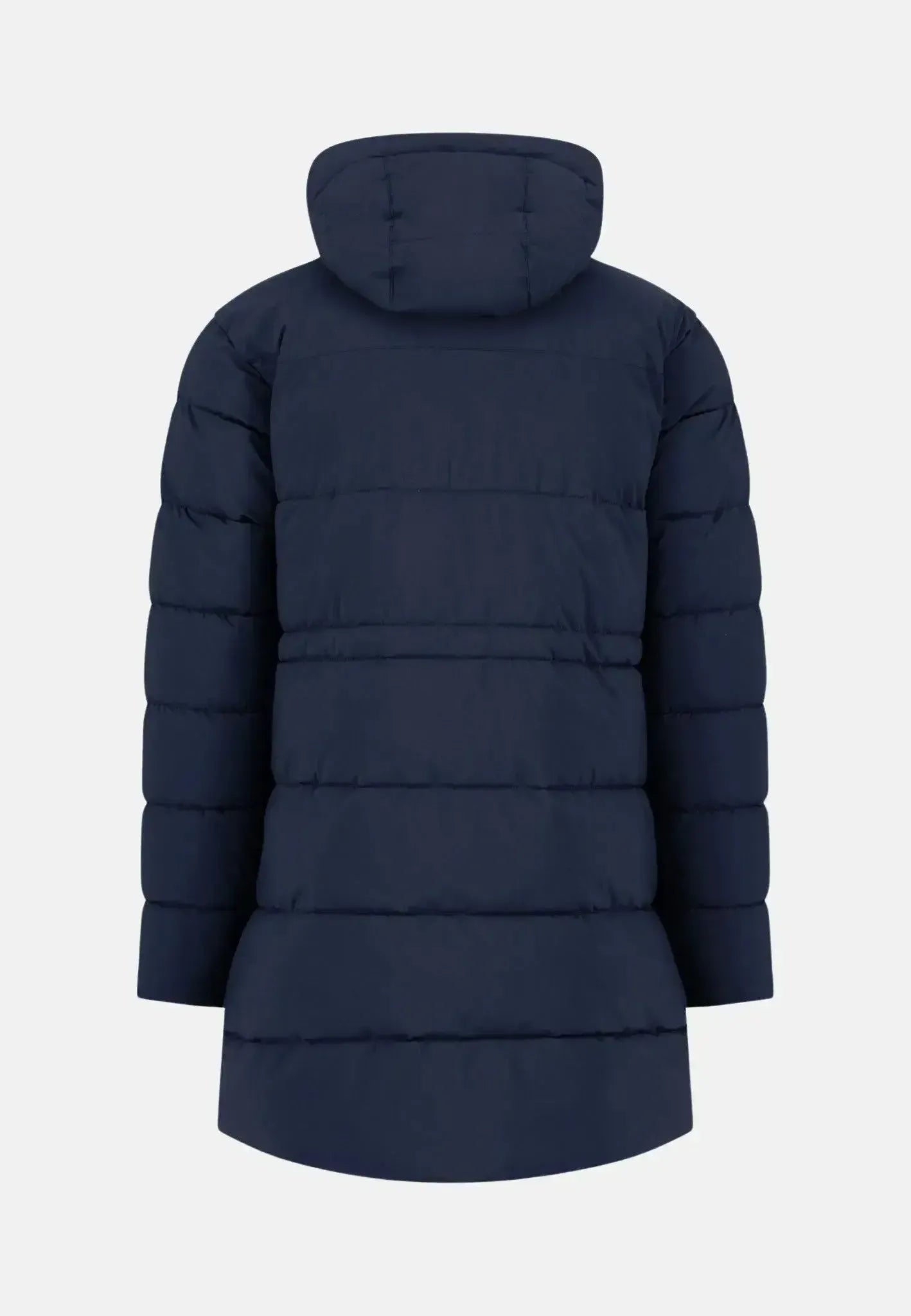 FYNCH-HATTON-Fynch-Hatton Hooded Full Length Puffer Coat Navy-NORTHERN THREADS DESIGNER MENSWEAR