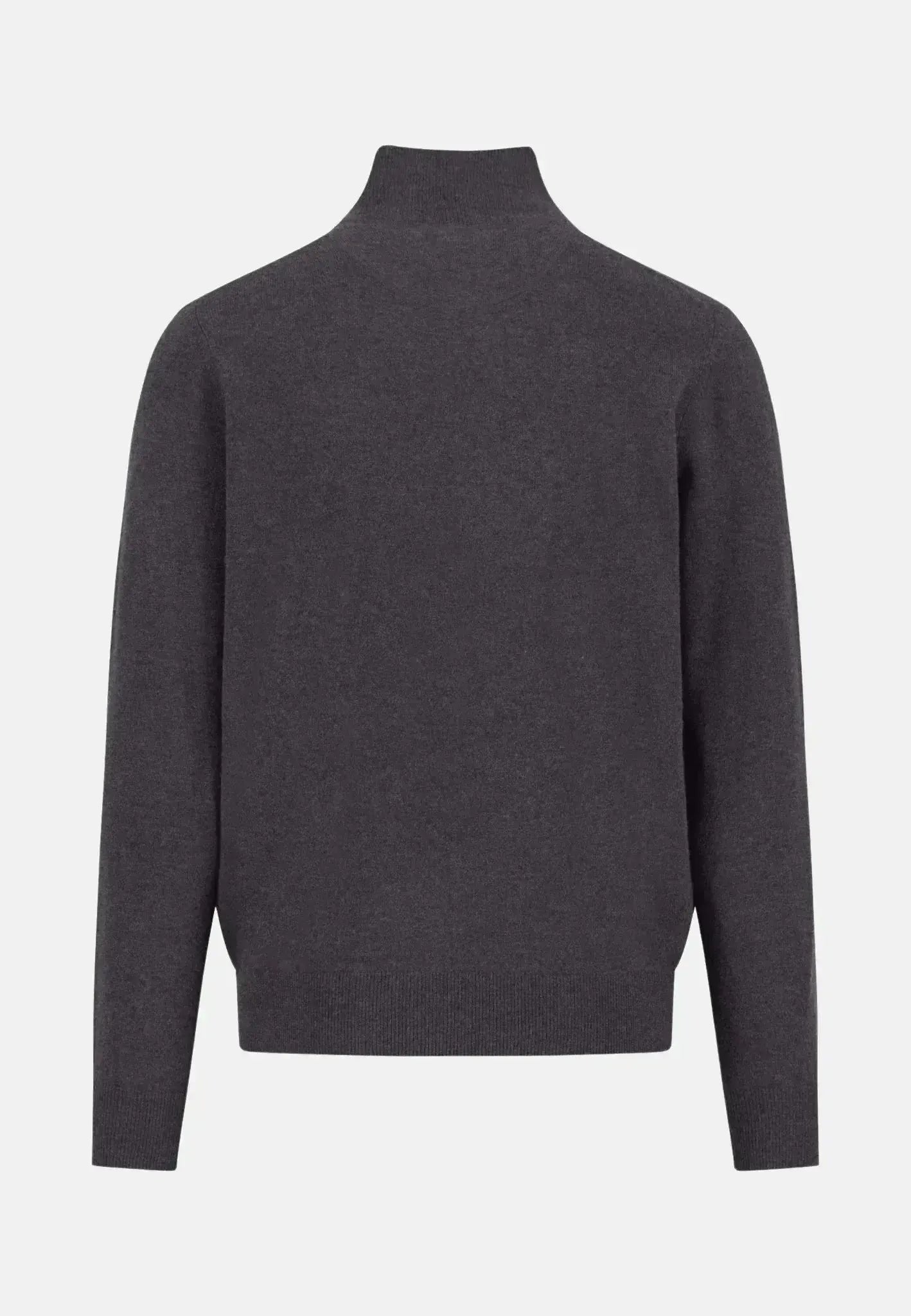 FYNCH-HATTON-Fynch-Hatton Merino Wool Cashmere 1/4 Zip Knit Charcoal-NORTHERN THREADS DESIGNER MENSWEAR