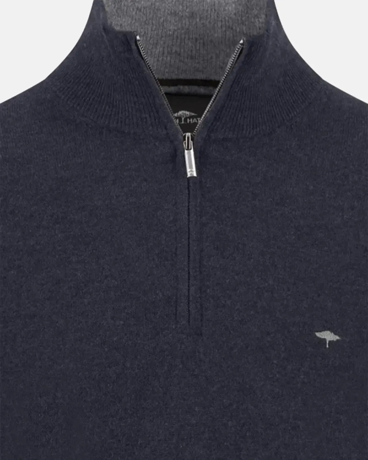 FYNCH-HATTON-FYNCH-HATTON MERINO WOOL CASHMERE 1/4 ZIP KNIT NAVY-NORTHERN THREADS DESIGNER MENSWEAR