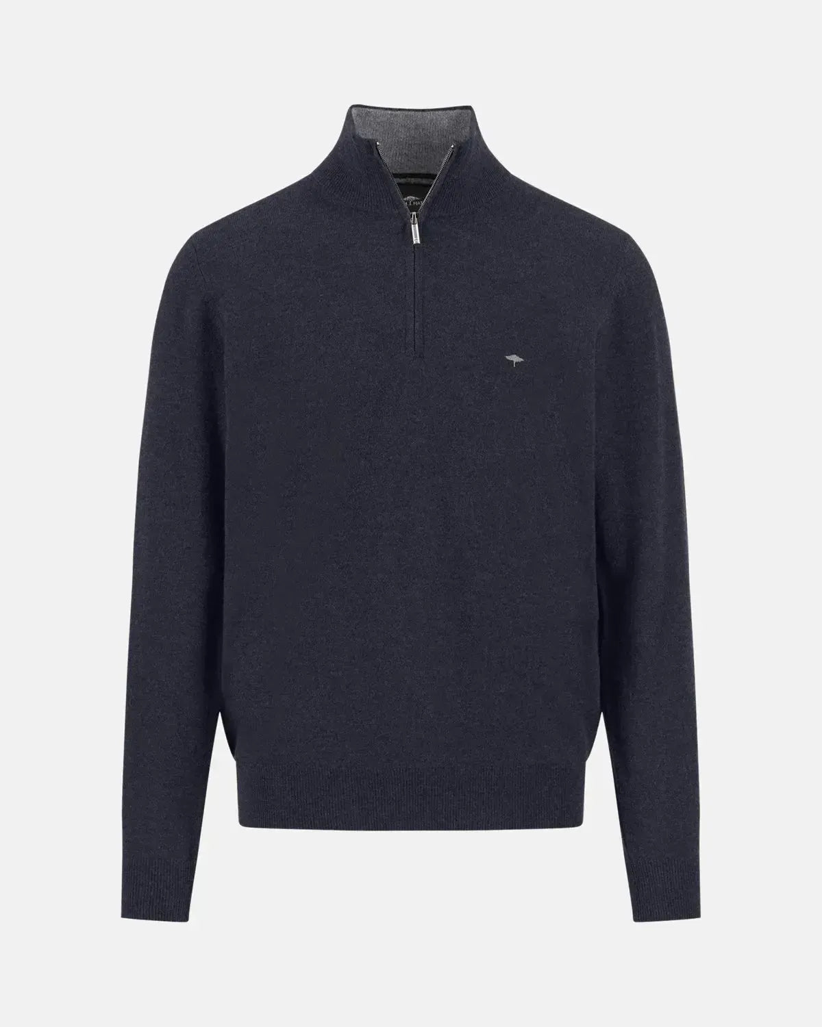 FYNCH-HATTON-FYNCH-HATTON MERINO WOOL CASHMERE 1/4 ZIP KNIT NAVY-NORTHERN THREADS DESIGNER MENSWEAR