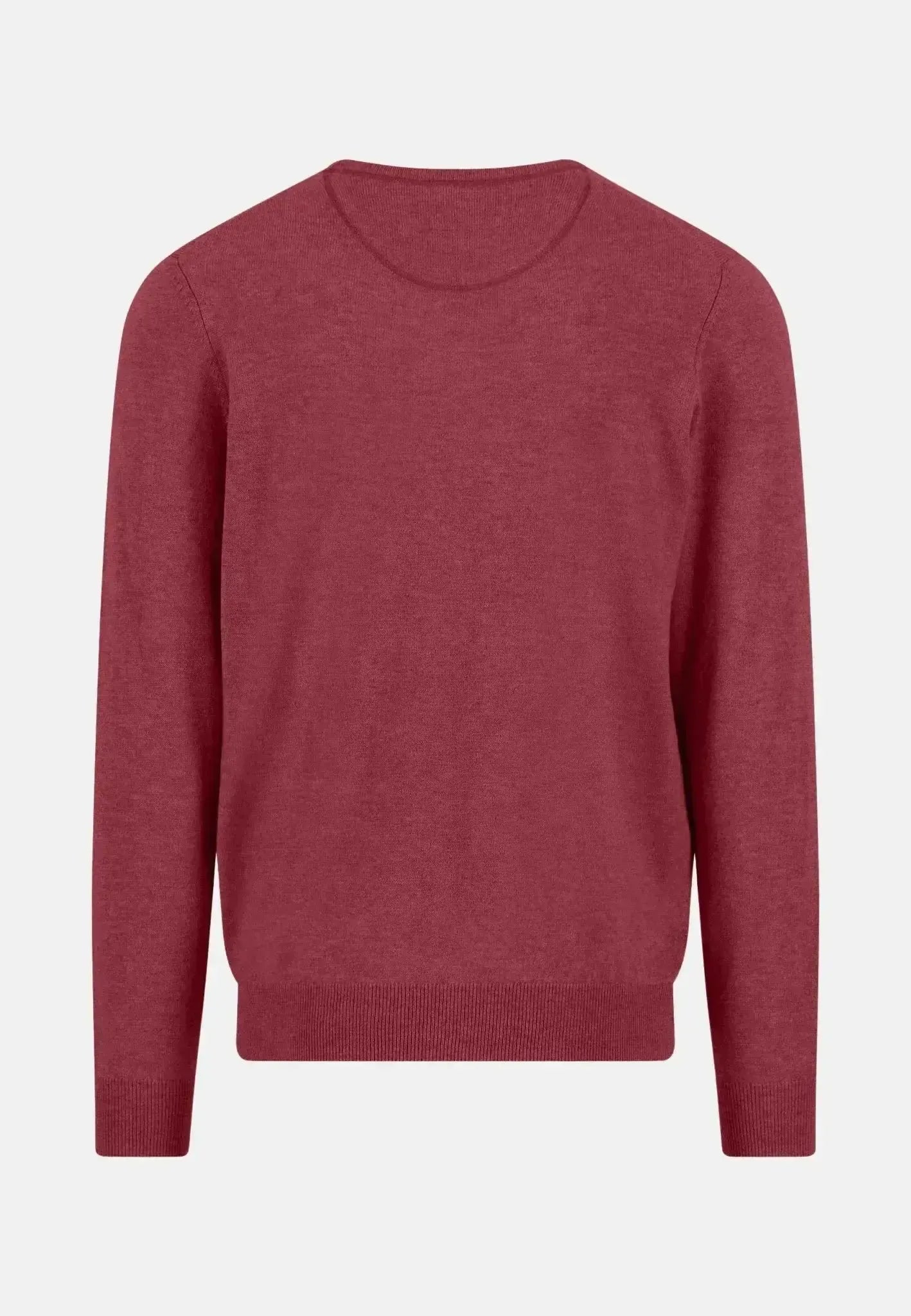 FYNCH-HATTON-Fynch-Hatton Merino Wool Cashmere Crewneck Knit Berry-NORTHERN THREADS DESIGNER MENSWEAR