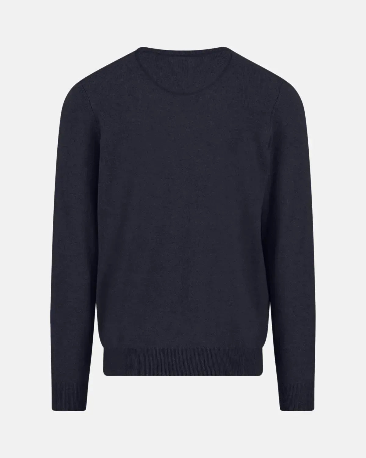 FYNCH-HATTON-FYNCH-HATTON MERINO WOOL CASHMERE CREWNECK KNIT NAVY-NORTHERN THREADS DESIGNER MENSWEAR
