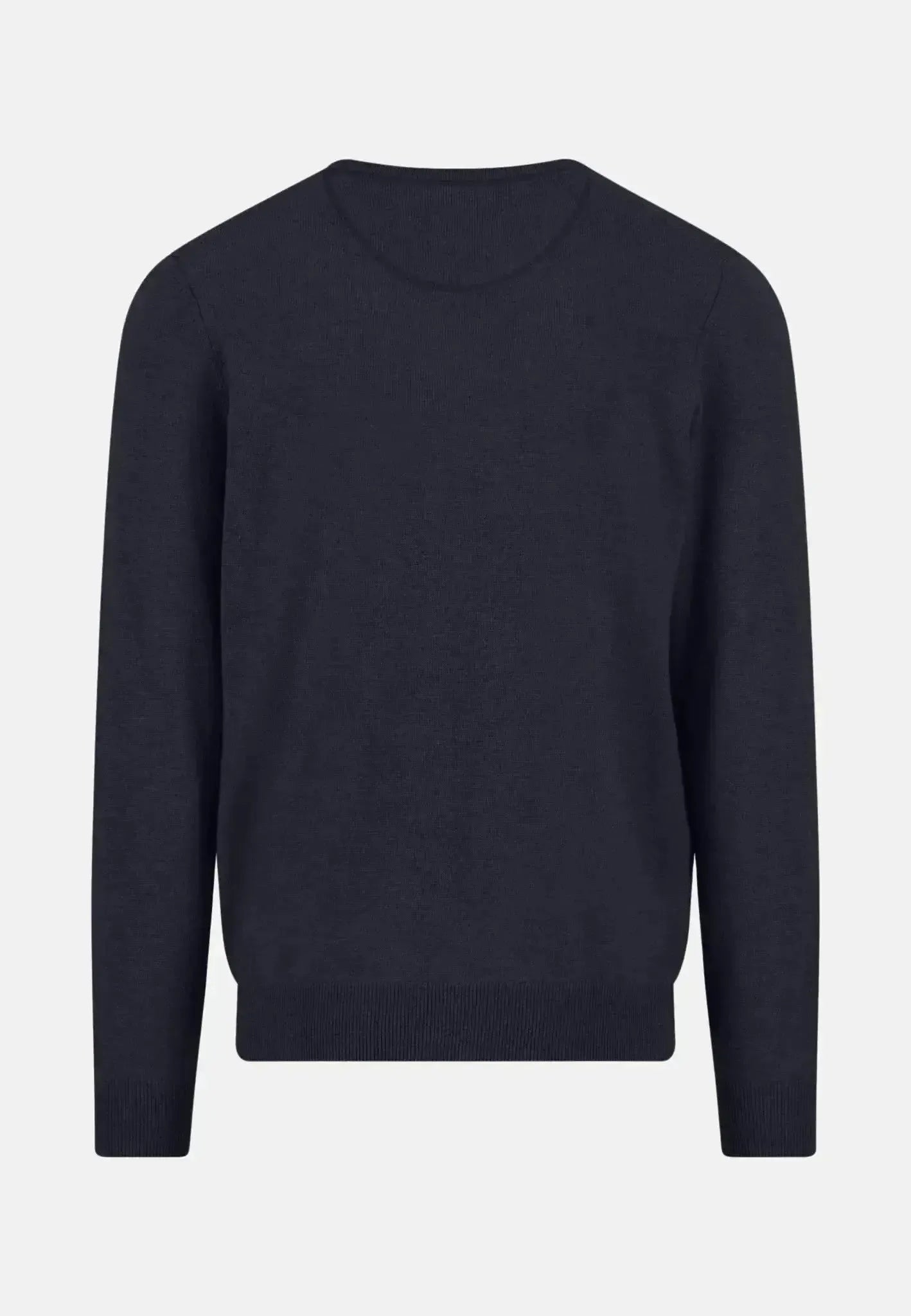 FYNCH-HATTON-Fynch-Hatton Merino Wool Cashmere Crewneck Knit Navy-NORTHERN THREADS DESIGNER MENSWEAR