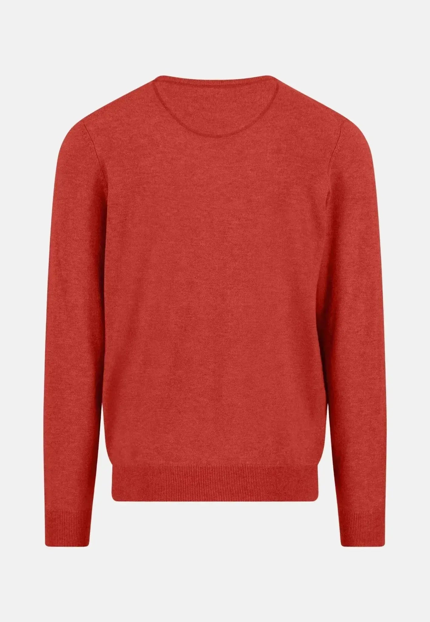 FYNCH-HATTON-Fynch-Hatton Merino Wool Cashmere Crewneck Knit Spicy Red-NORTHERN THREADS DESIGNER MENSWEAR