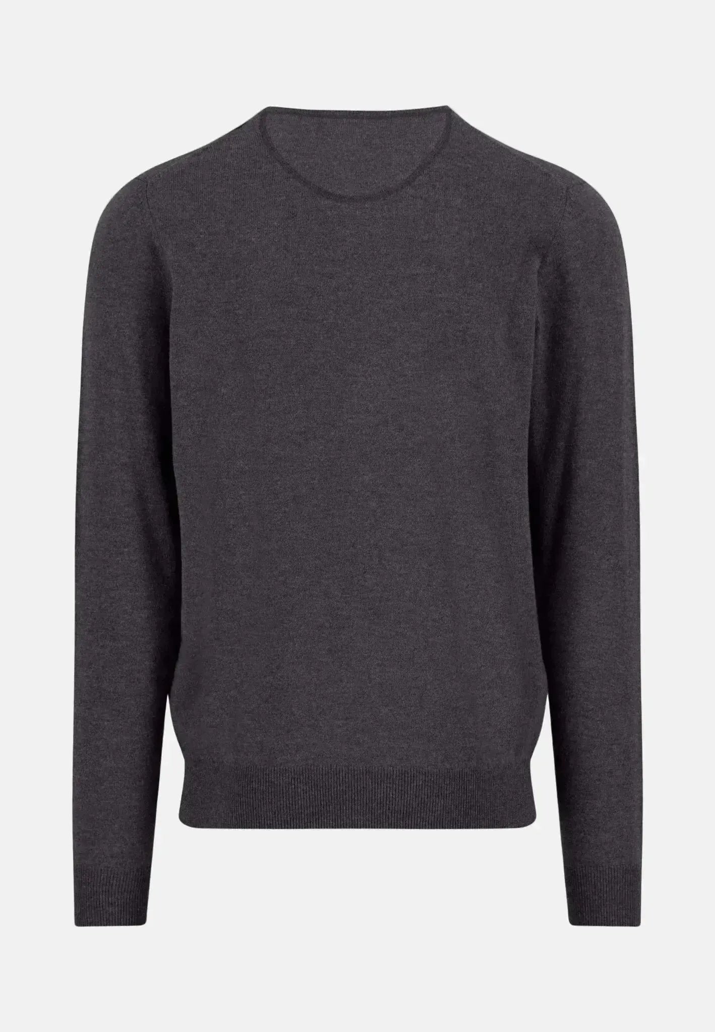 FYNCH-HATTON-Fynch-Hatton Merino Wool Cashmere V-Neck Knit Charcoal-NORTHERN THREADS DESIGNER MENSWEAR