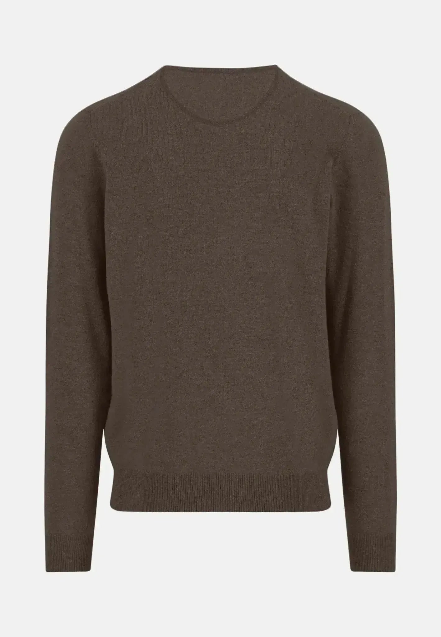 FYNCH-HATTON-Fynch-Hatton Merino Wool Cashmere V-Neck Knit Dark Chocolate-NORTHERN THREADS DESIGNER MENSWEAR