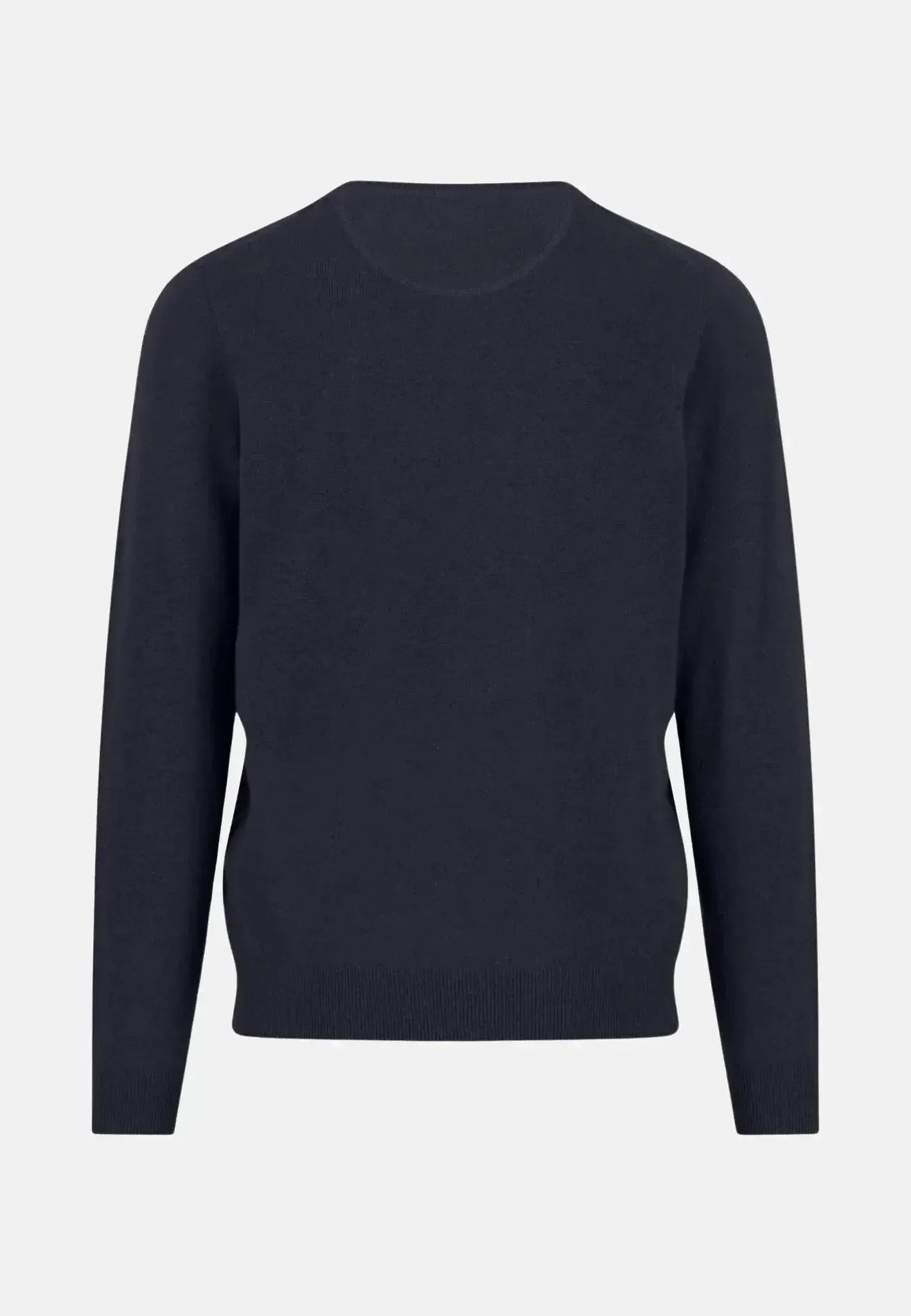 FYNCH-HATTON-Fynch-Hatton Merino Wool Cashmere V-Neck Knit Navy-NORTHERN THREADS DESIGNER MENSWEAR
