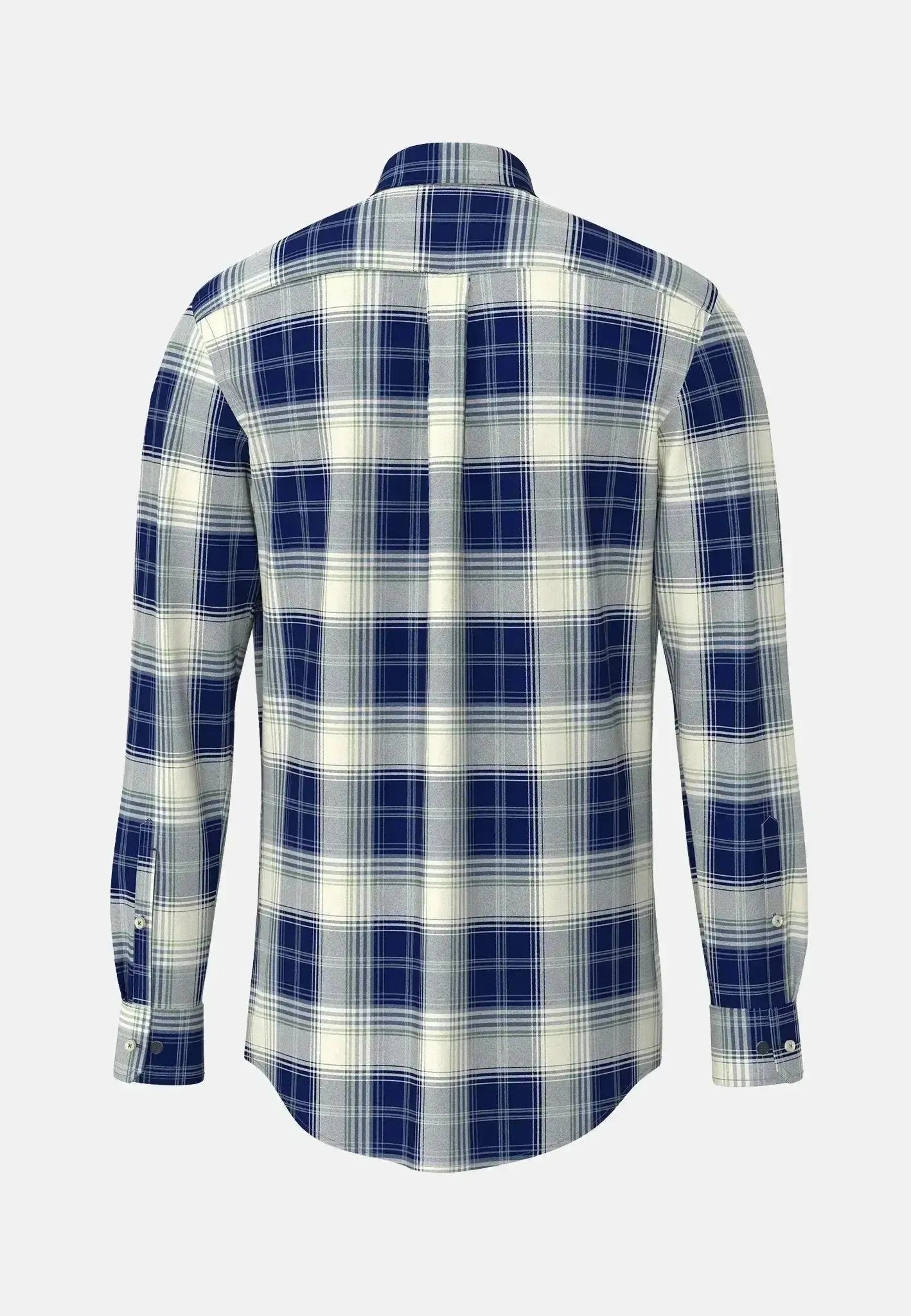 FYNCH-HATTON-Fynch-Hatton Modern Flannel Check Shirt Navy-NORTHERN THREADS DESIGNER MENSWEAR