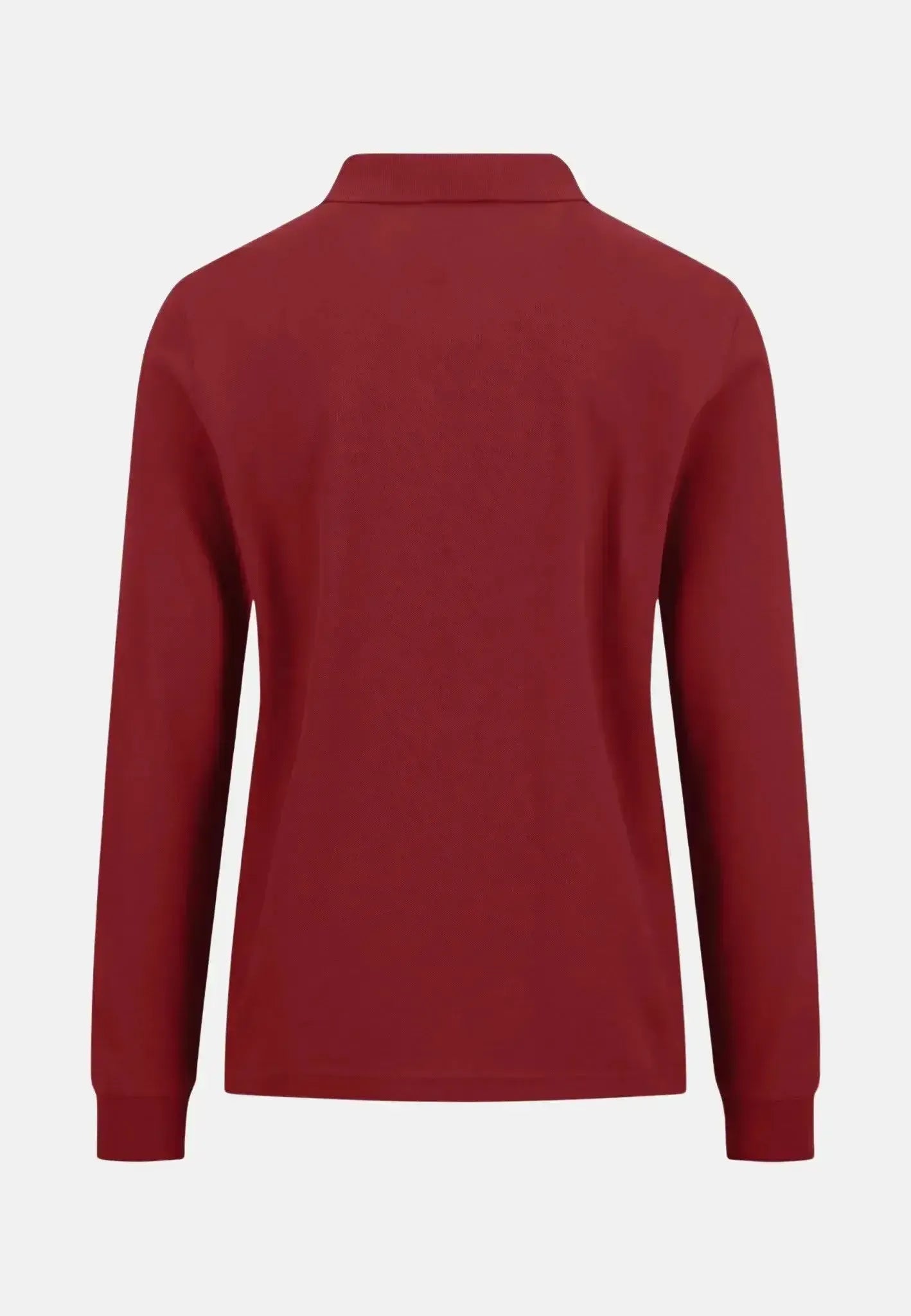 FYNCH-HATTON-Fynch-Hatton Premium Cotton Longsleeve Polo Shirt Garnet Red-NORTHERN THREADS DESIGNER MENSWEAR