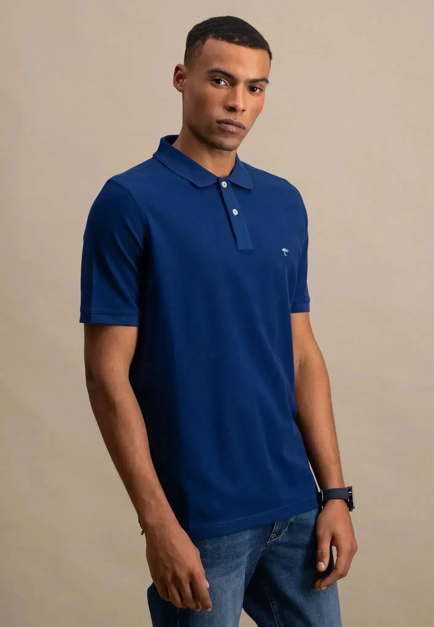 FYNCH-HATTON-Fynch-Hatton Premium Cotton Polo Shirt Midnight-NORTHERN THREADS DESIGNER MENSWEAR