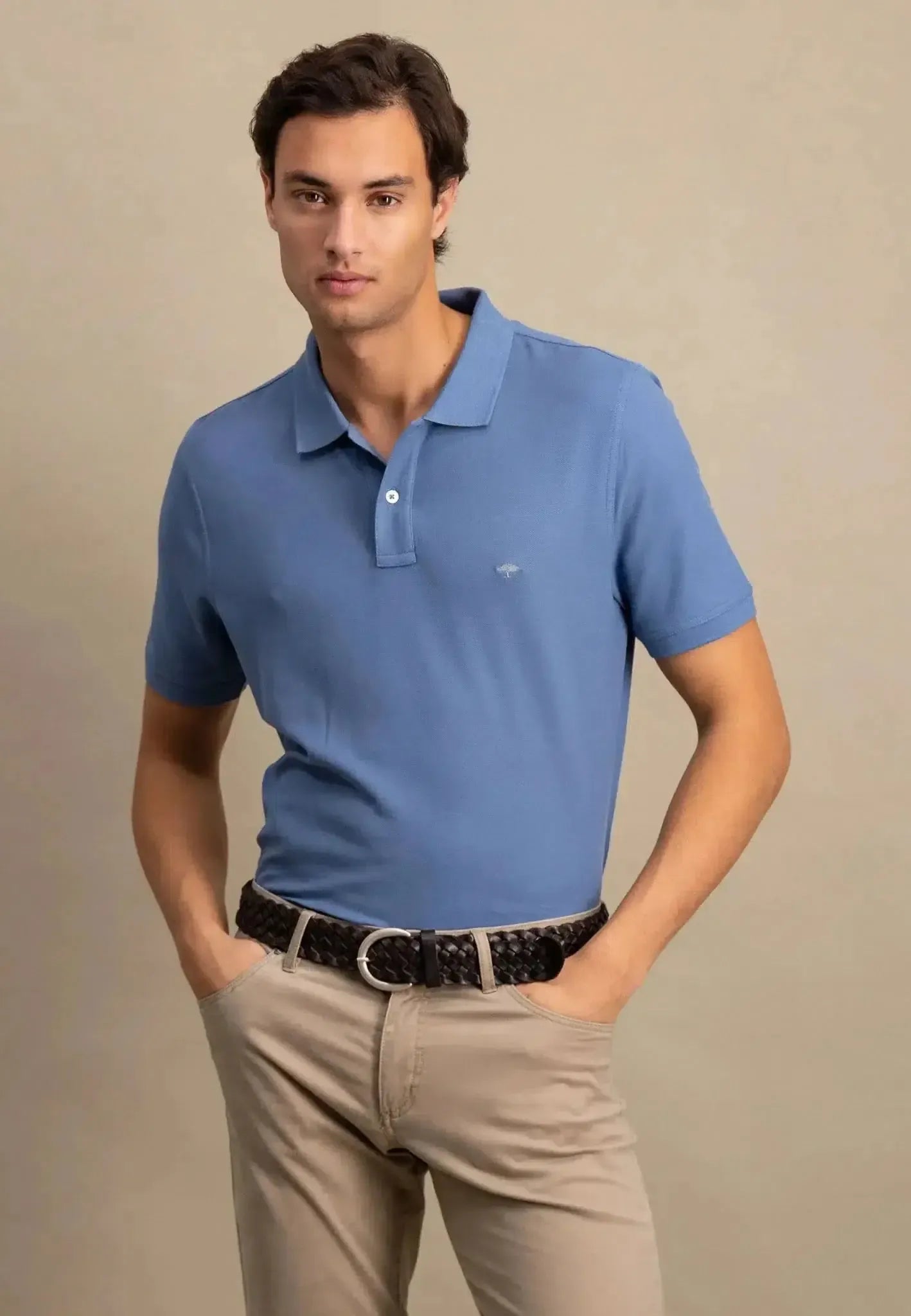 FYNCH-HATTON-Fynch-Hatton Premium Cotton Polo Shirt Pacific-NORTHERN THREADS DESIGNER MENSWEAR