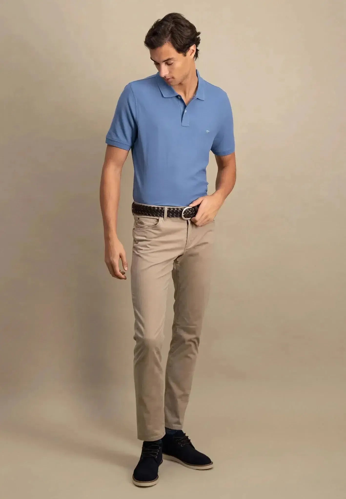 FYNCH-HATTON-Fynch-Hatton Premium Cotton Polo Shirt Pacific-NORTHERN THREADS DESIGNER MENSWEAR